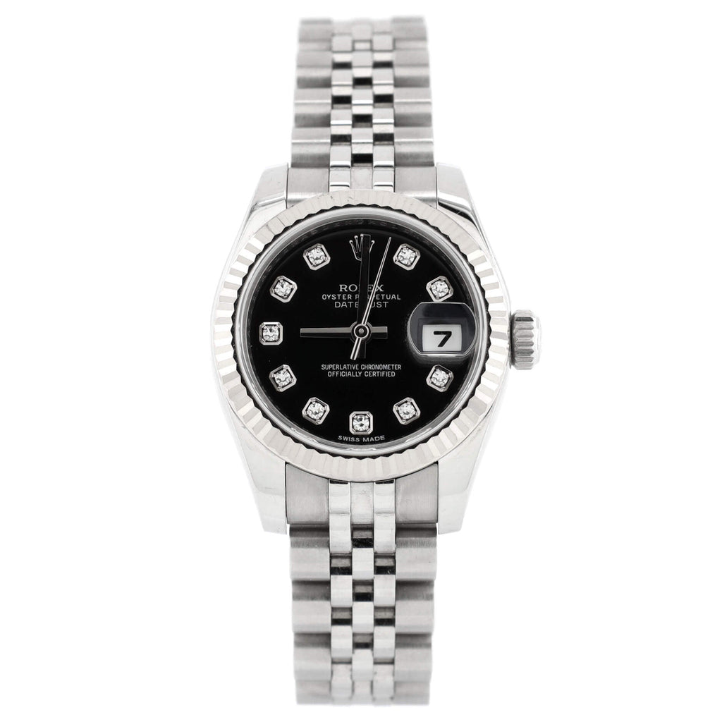 Oyster Perpetual Datejust Automatic Watch Stainless Steel and White Gold with Diamond Markers 26