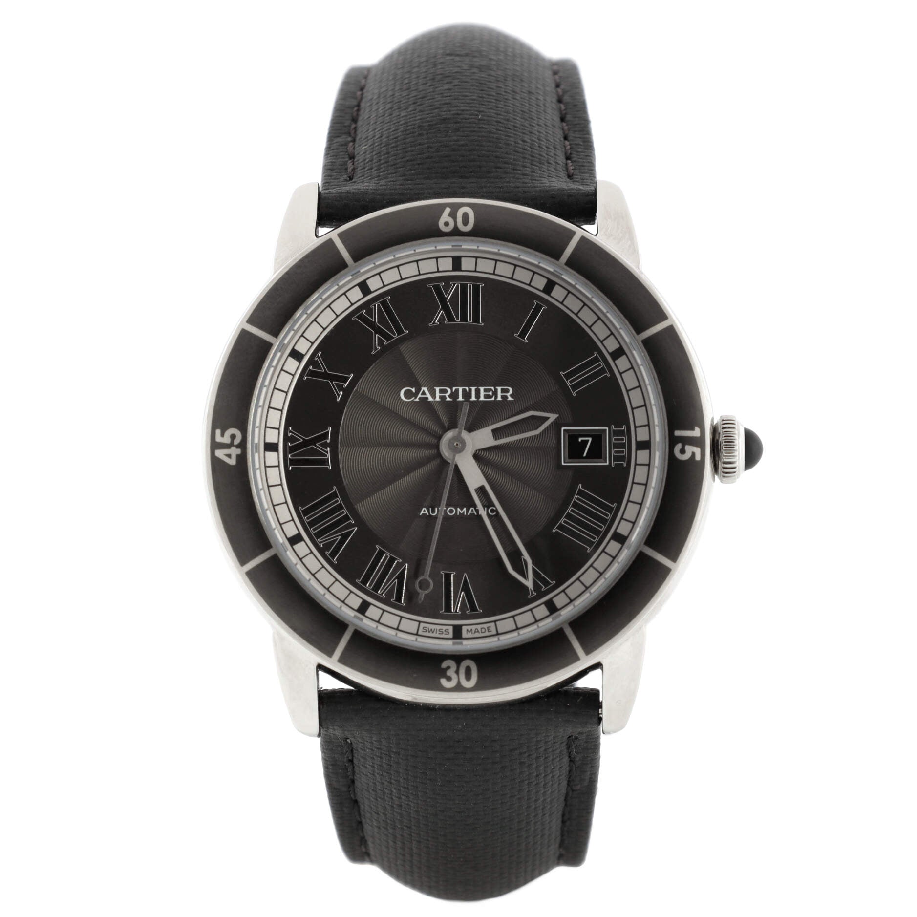 Ronde Croisiere de Cartier Automatic Watch Stainless Steel and Leather 42