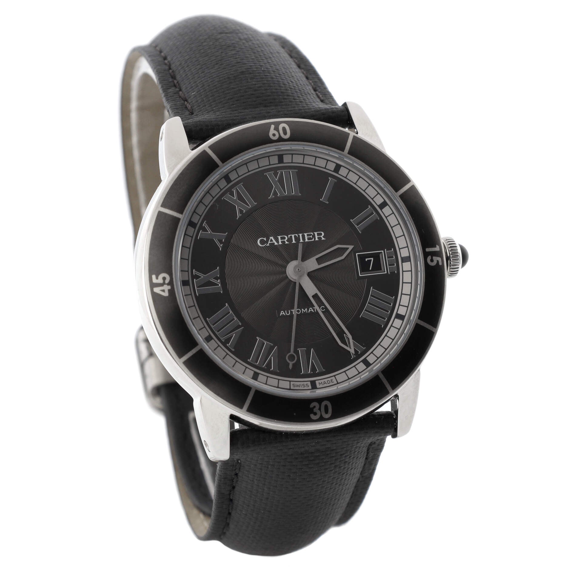 Ronde Croisiere de Cartier Automatic Watch Stainless Steel and Leather 42