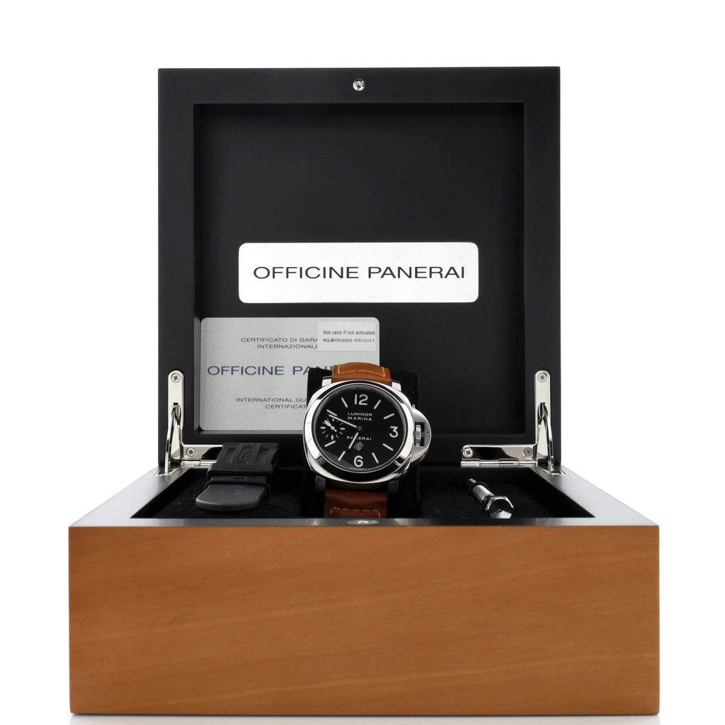Luminor Marina Logo Manual Watch Stainless Steel and Leather 44