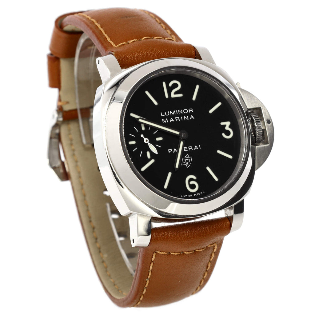 Luminor Marina Logo Manual Watch Stainless Steel and Leather 44
