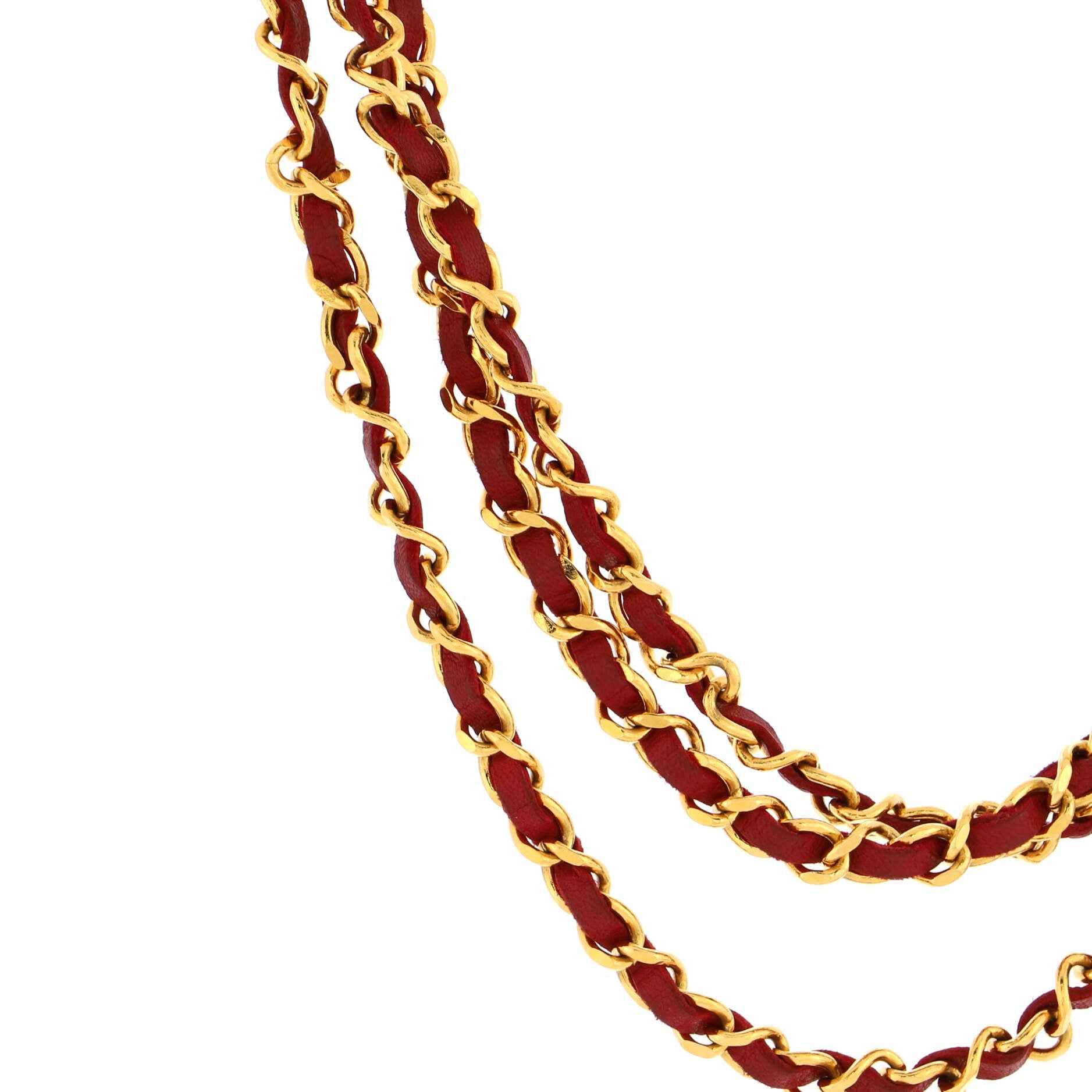 Vintage Multi-Chain Medallion Belt Metal and Leather 85