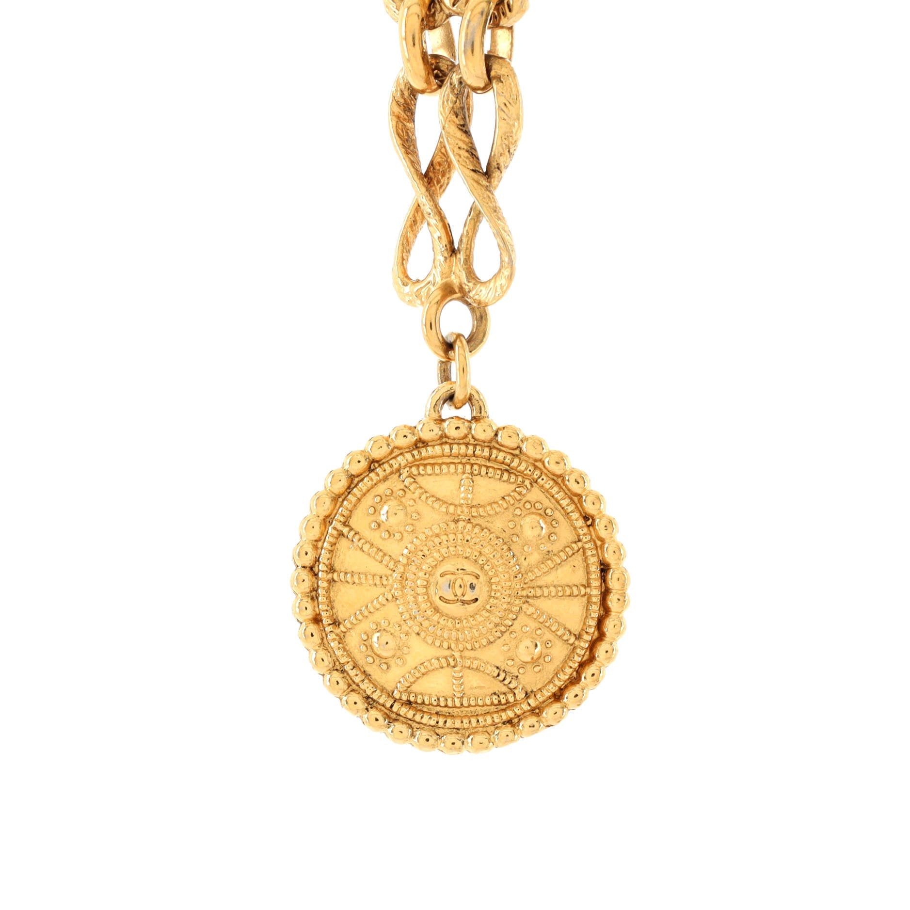 Vintage Medallion Multichain Belt Metal 95