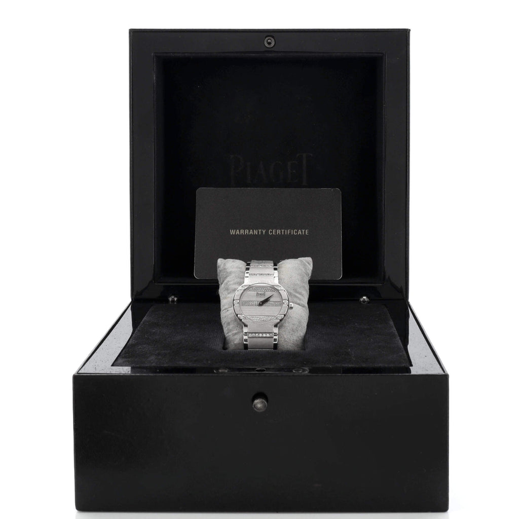 Polo Quartz Watch White Gold with Diamond Bezel, Dial and Bracelet 28