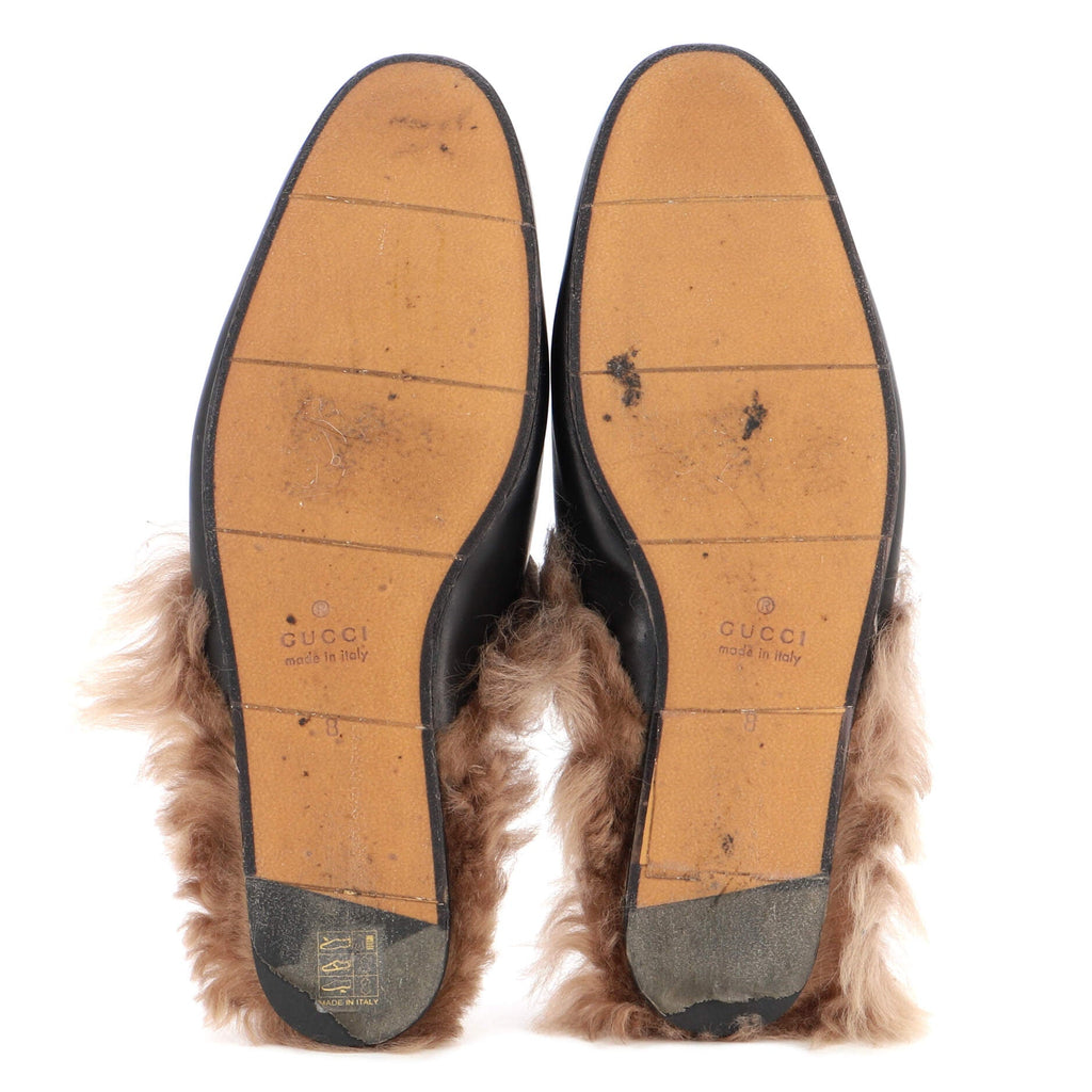Men's Princetown Mules Embroidered Leather with Fur