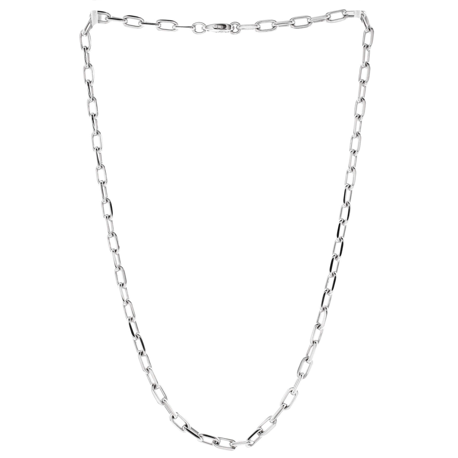 Santos de Cartier Chain Necklace 18K White Gold Short