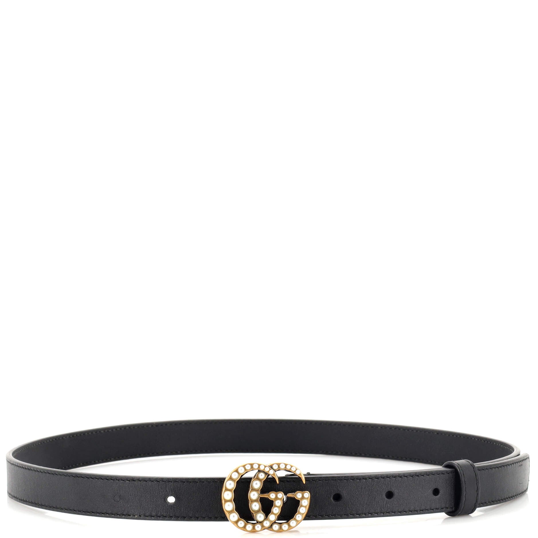 Pearly GG Marmont Belt Leather Thin 80