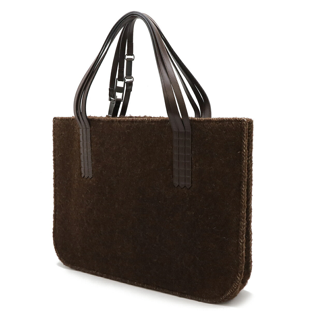 Chanel Shearling/Leather Logo Tote Bag 2way Shoulder Tote