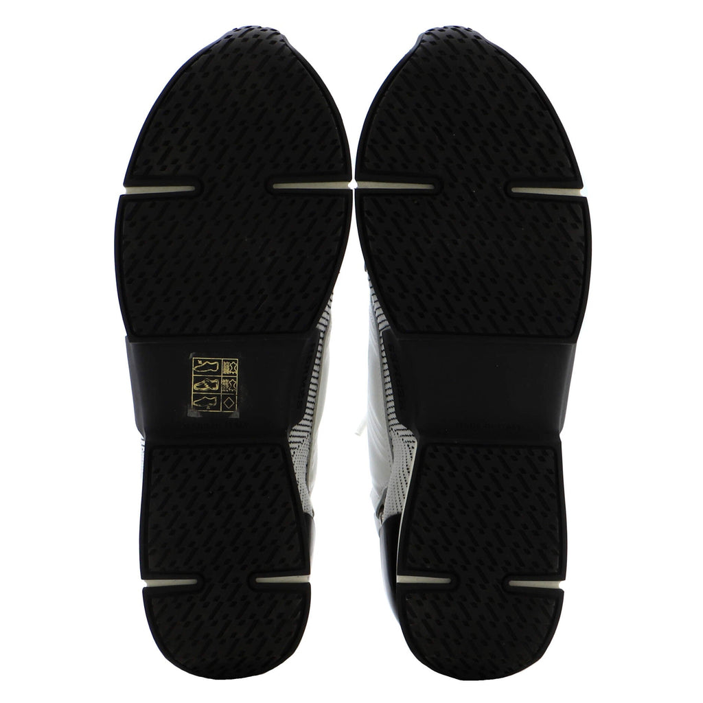 Women's Athlete Sneakers Knit Fabric and Leather