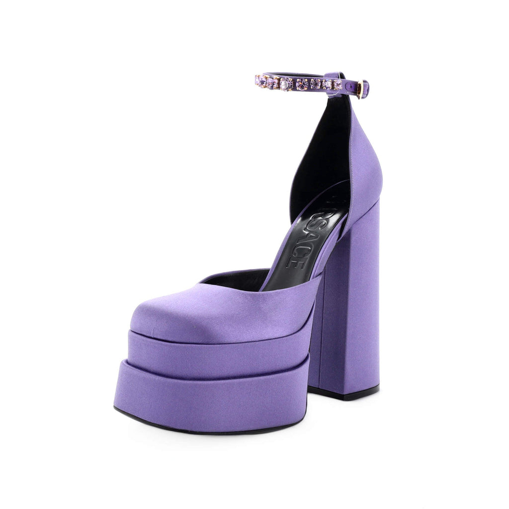Women's Medusa Aevitas Platform Pumps Satin with Crystals
