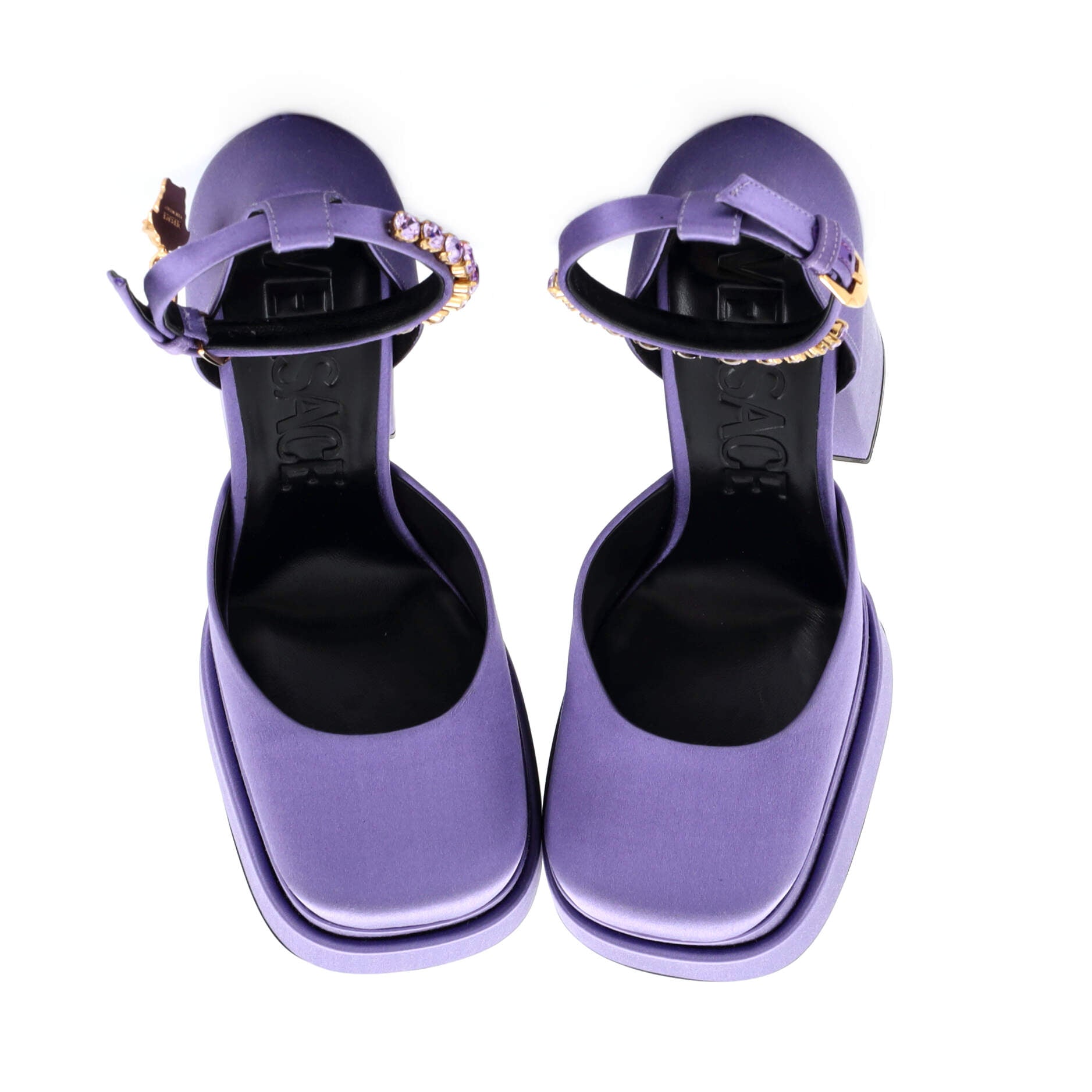Women's Medusa Aevitas Platform Pumps Satin with Crystals