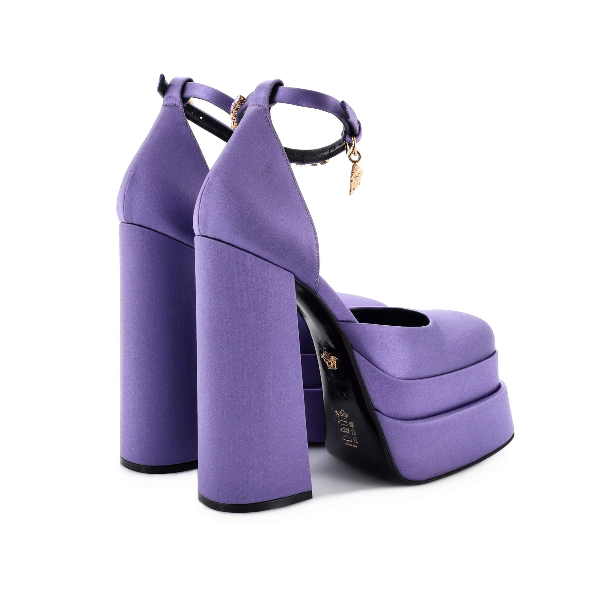 Women's Medusa Aevitas Platform Pumps Satin with Crystals