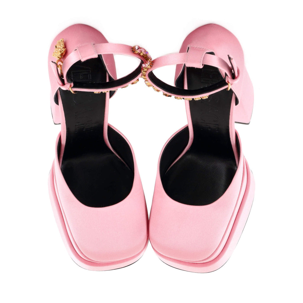 Women's Medusa Aevitas Platform Pumps Satin with Crystals