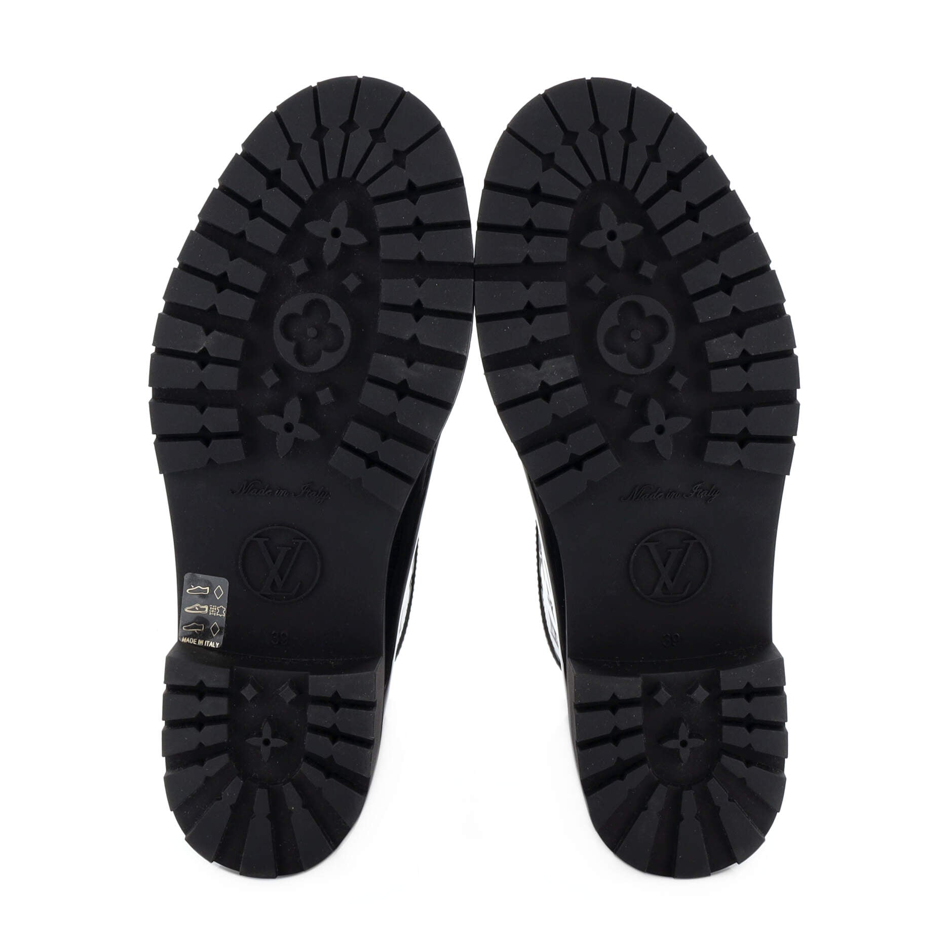 Women's Drops Flat Half Boots Monogram Embossed Rubber