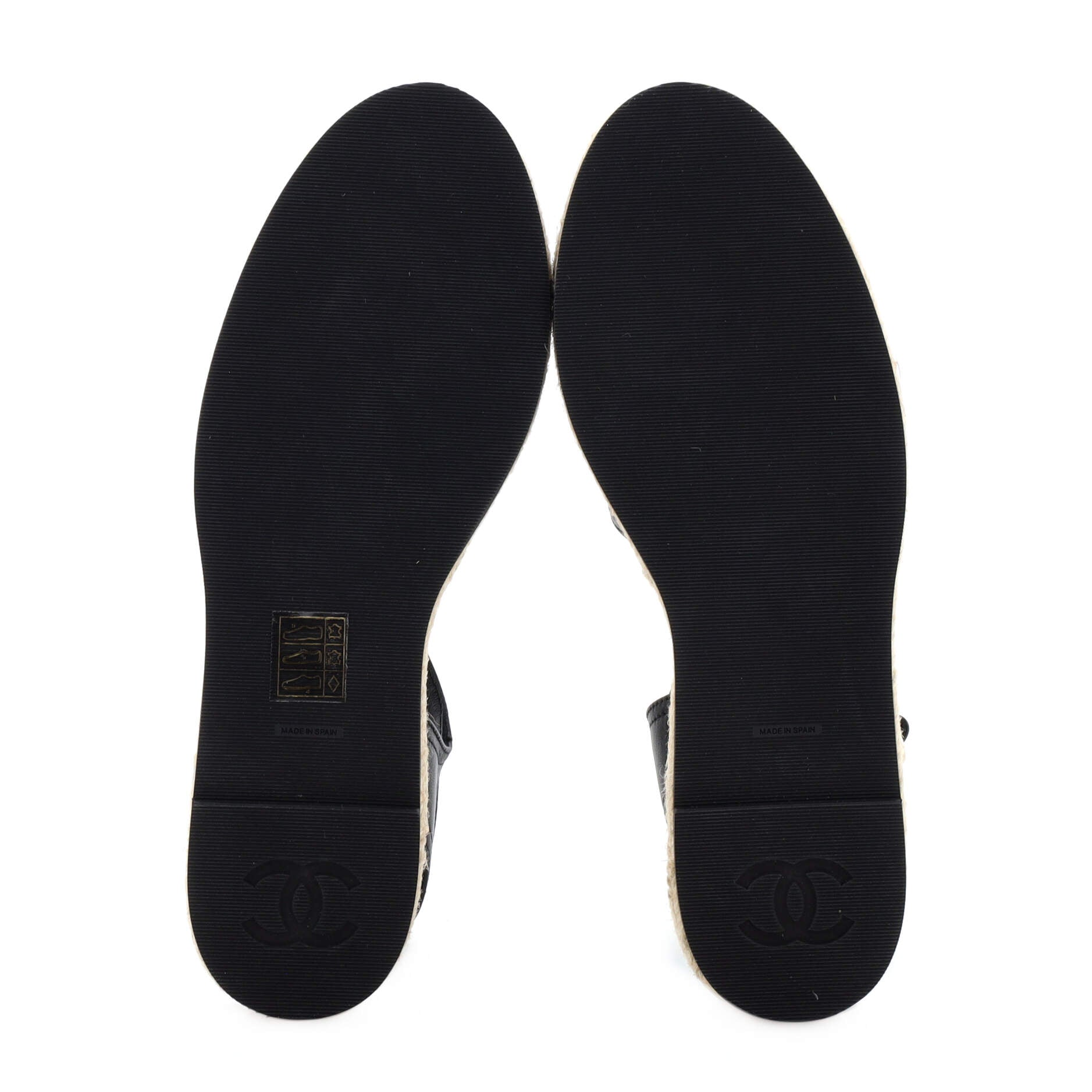 Women's CC Cap Toe Ankle Strap Espadrilles Leather