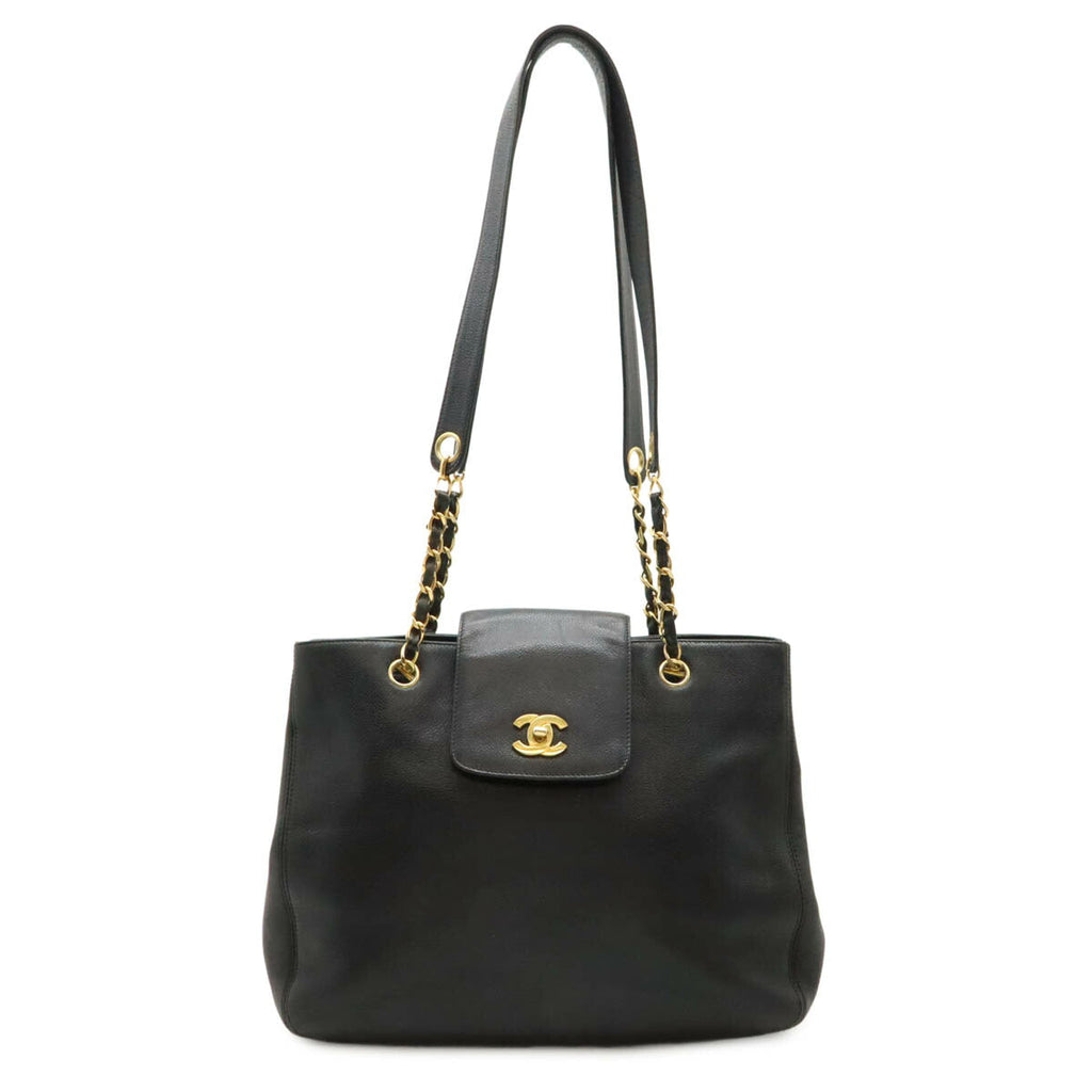 Chanel Supermodel Caviar Skin Chain Shoulder Tote Bag