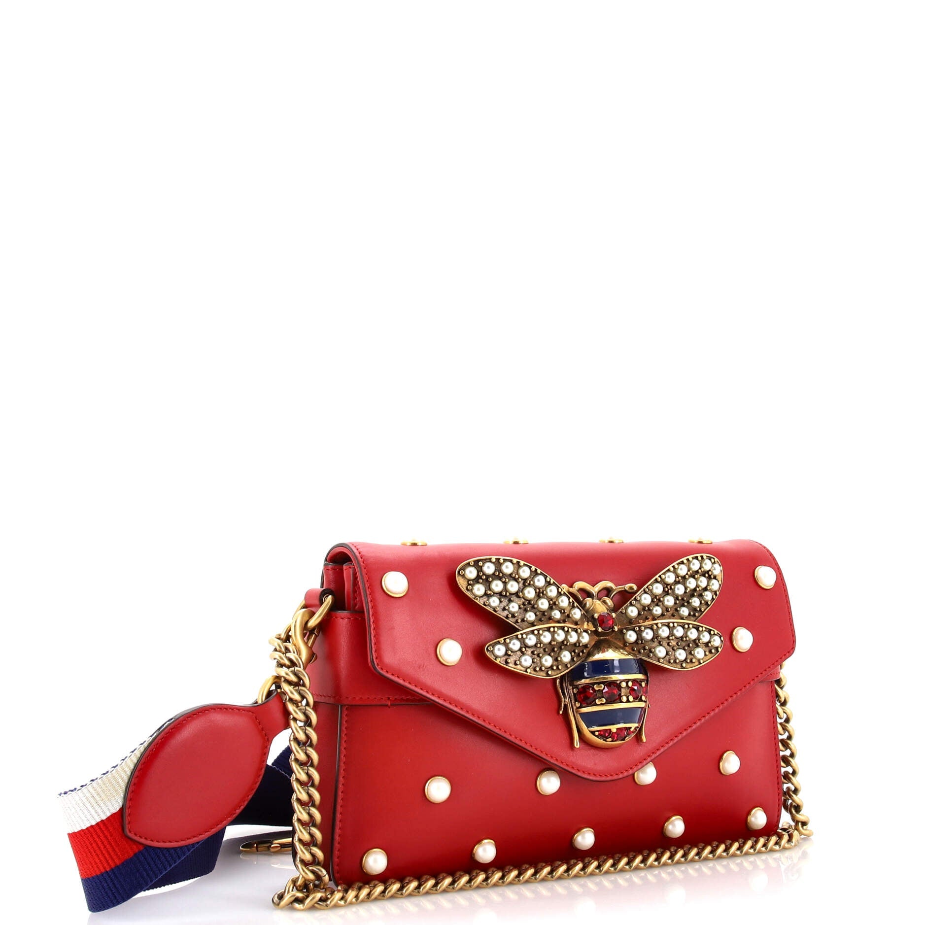 Broadway Pearly Bee Shoulder Bag Embellished Leather Mini