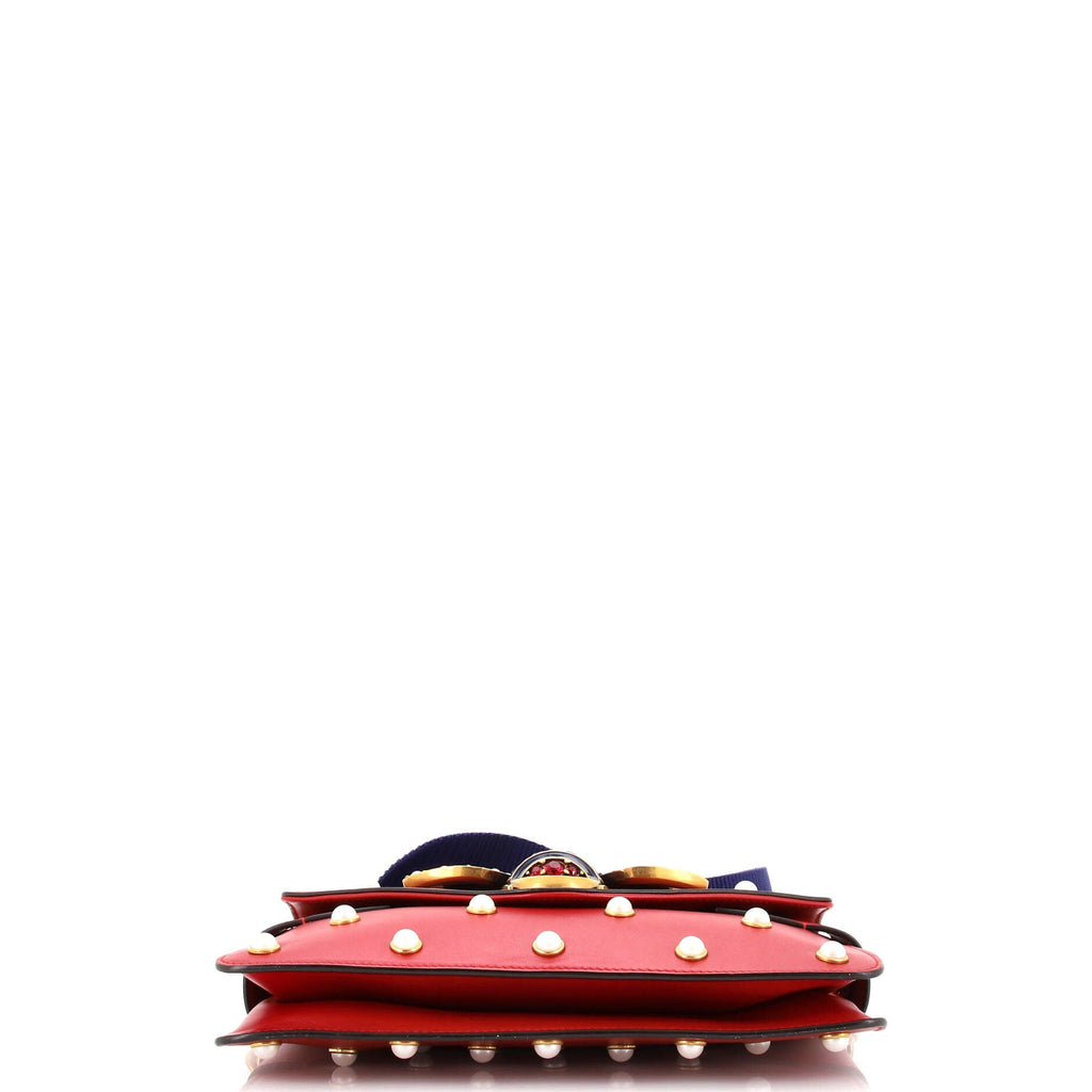 Broadway Pearly Bee Shoulder Bag Embellished Leather Mini