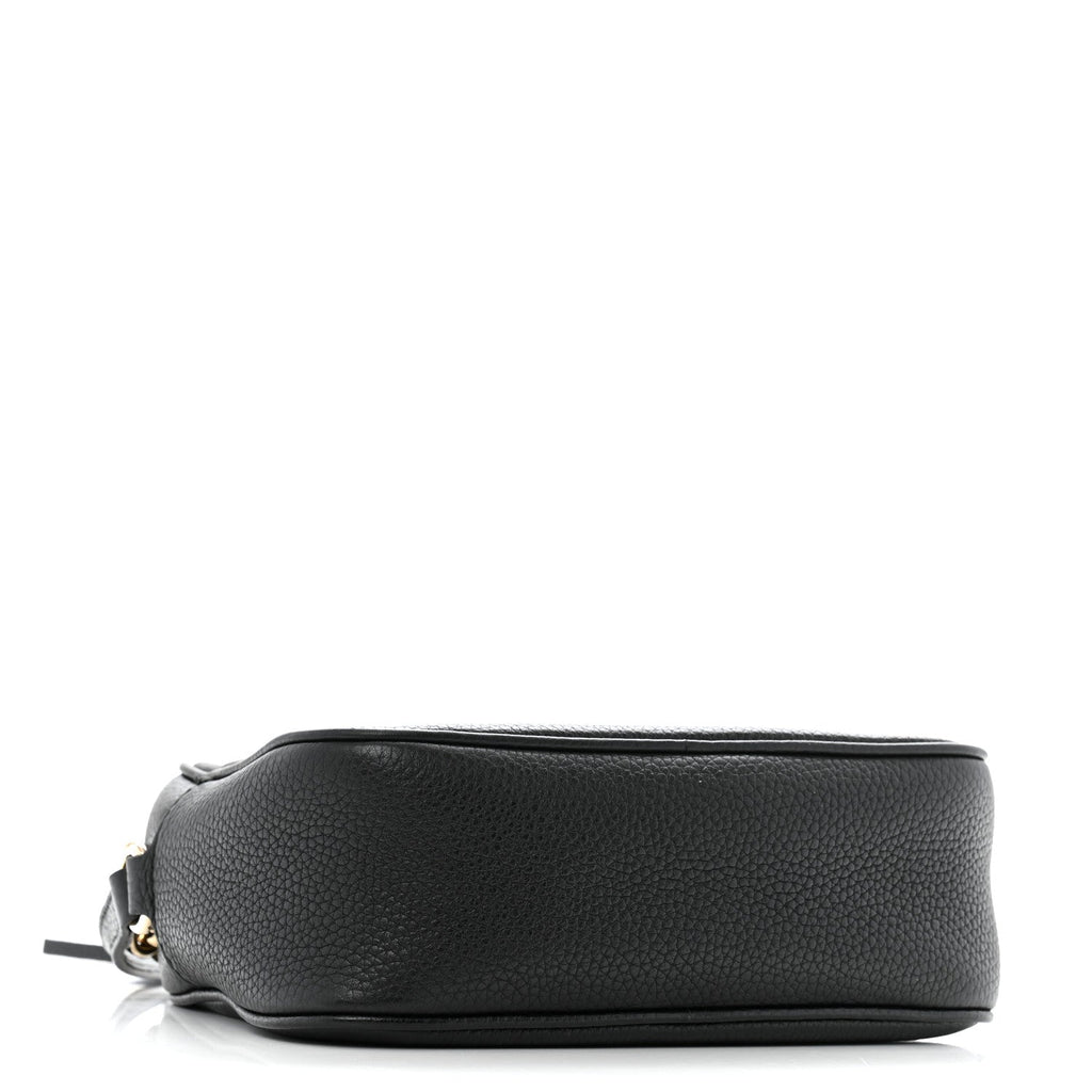 Pebbled Calfskin Small Soho Disco Bag Black