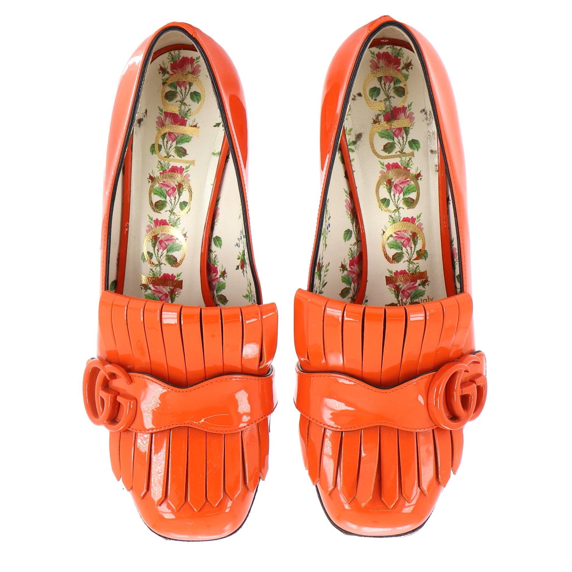 Women's GG Marmont Fringed Pumps Patent