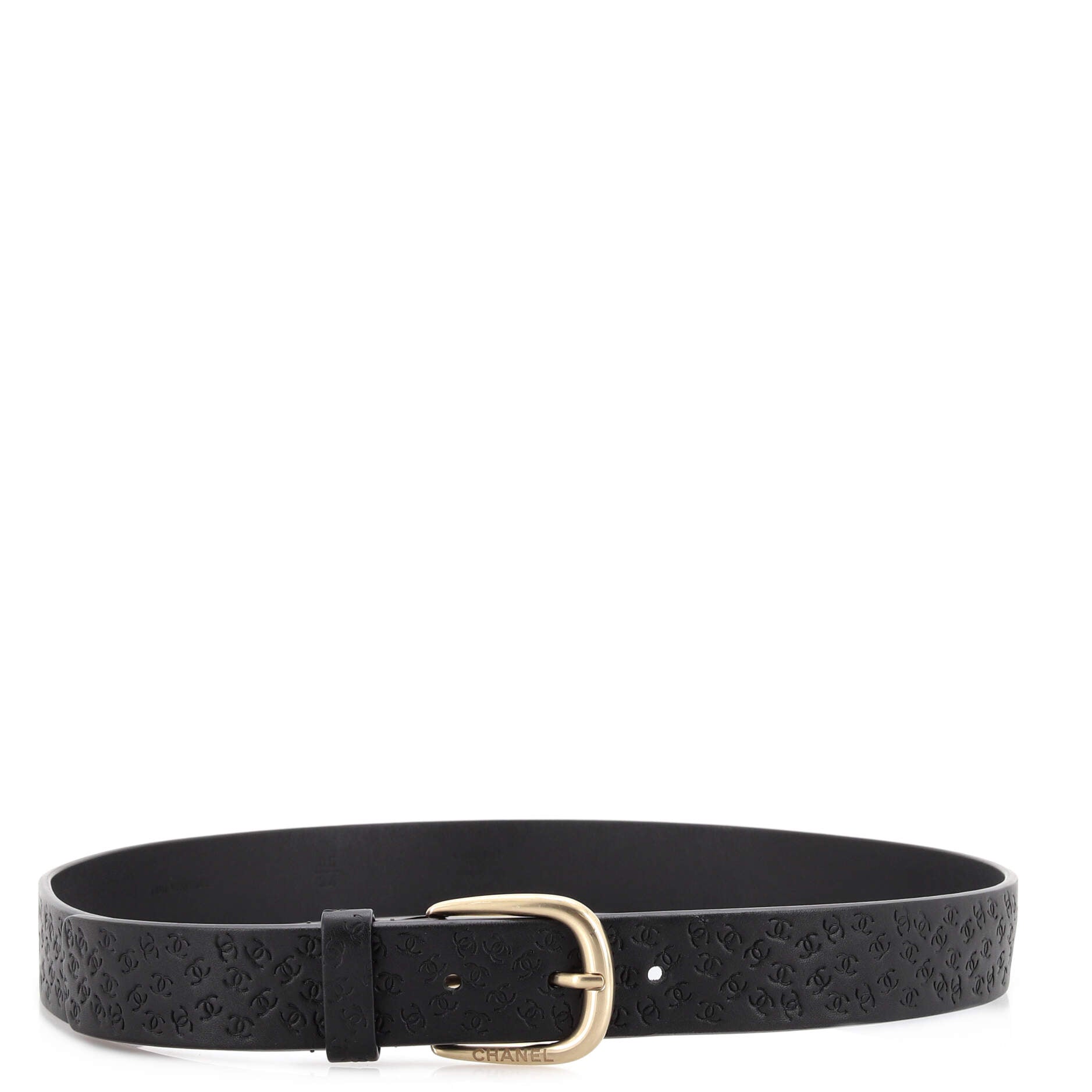 Buckle Belt CC Embossed Leather Thin 85
