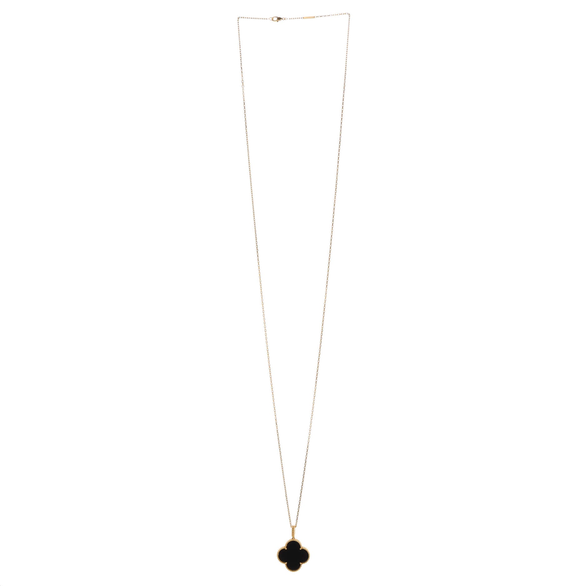 Magic Alhambra Pendant Necklace 18K Yellow Gold and Onyx