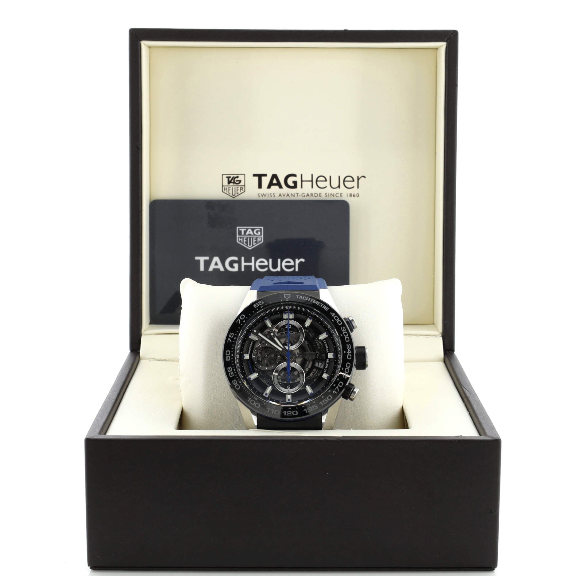 Carrera Calibre Heuer 01 Skeleton Chronograph Automatic Watch Stainless Steel with Ceramic and Rubber 43