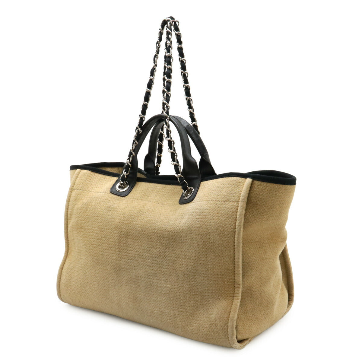 Chanel Deauville Canvas Leather 2way Tote Bag