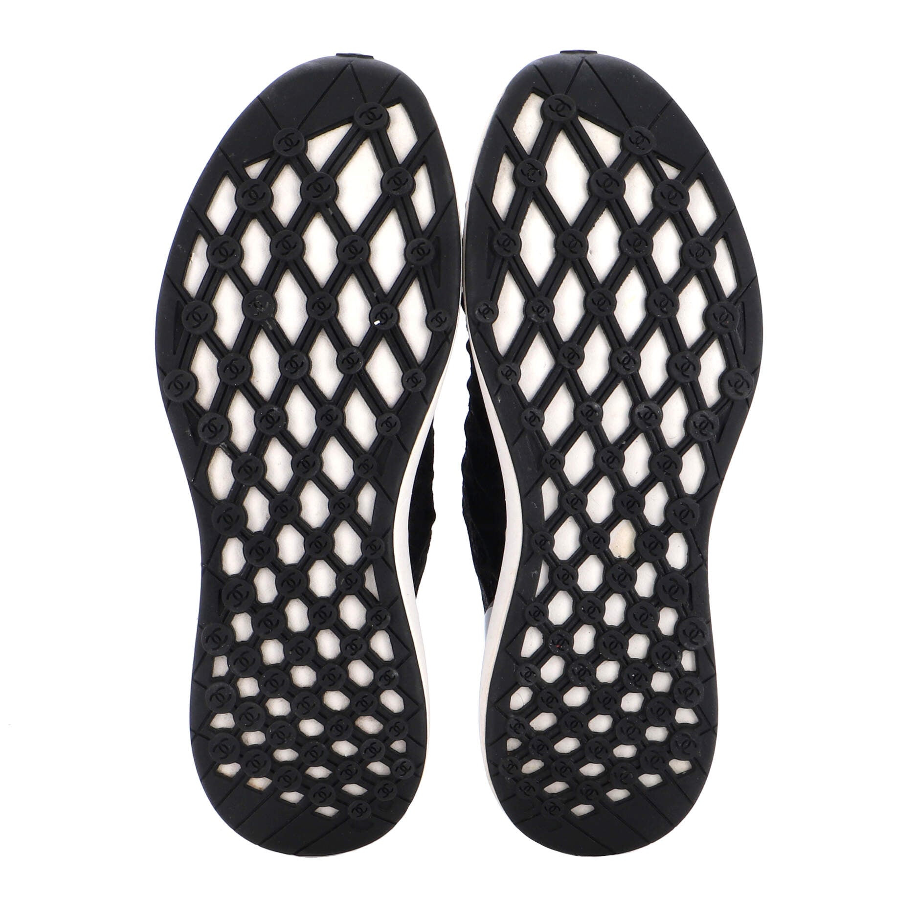 Women's Logo Sock Knit Sneakers Quilted Fabric