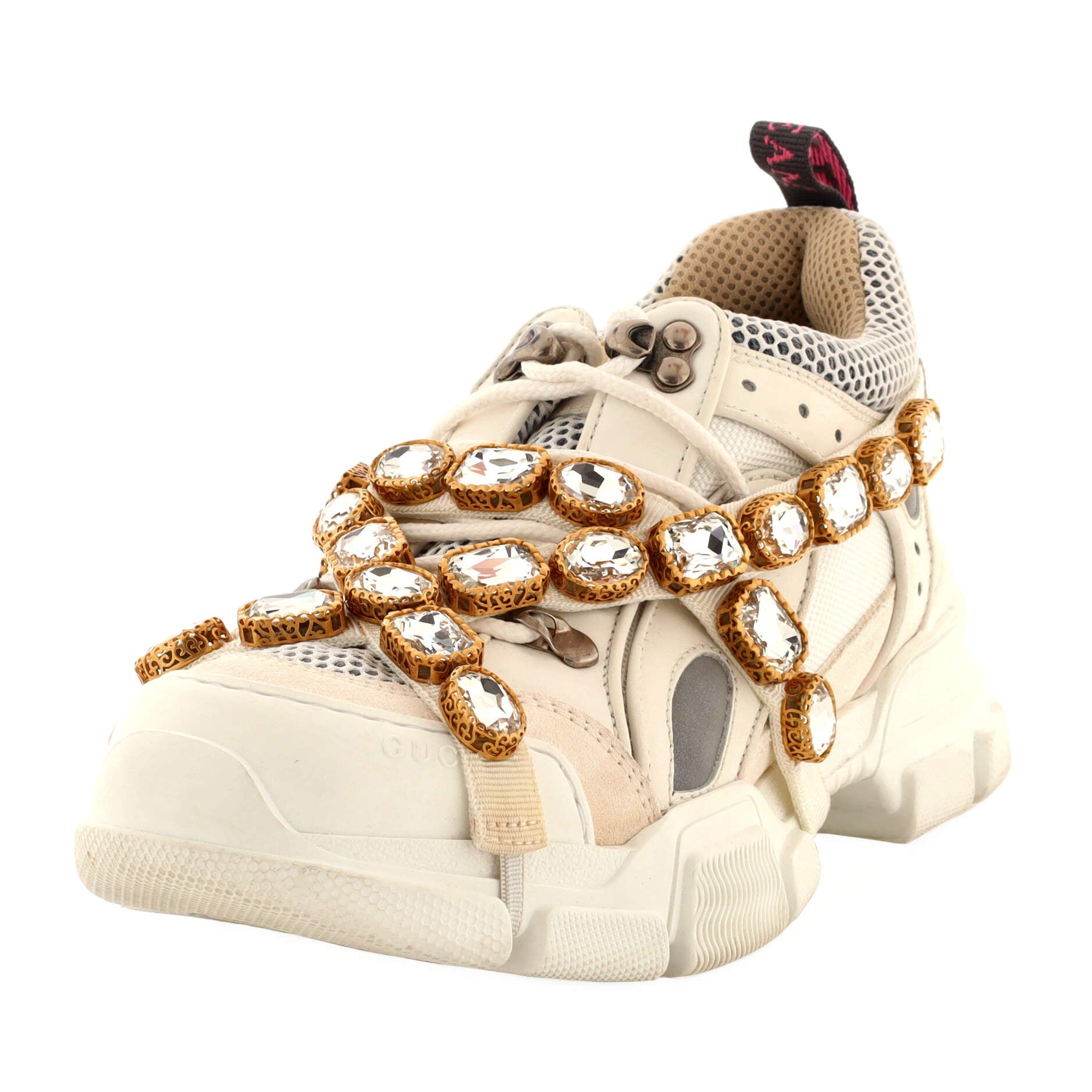 Flashtrek Sneakers Fabric and Leather with Crystals