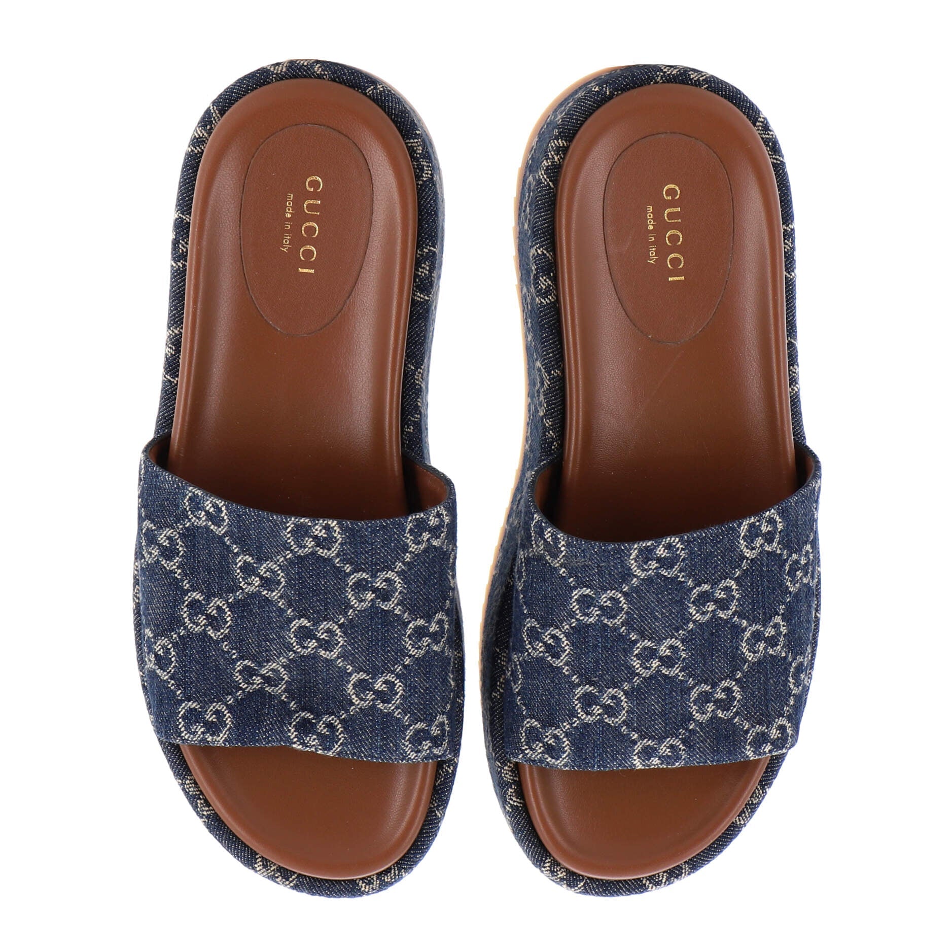 Women's Angelina Platform Slide Sandals GG Denim