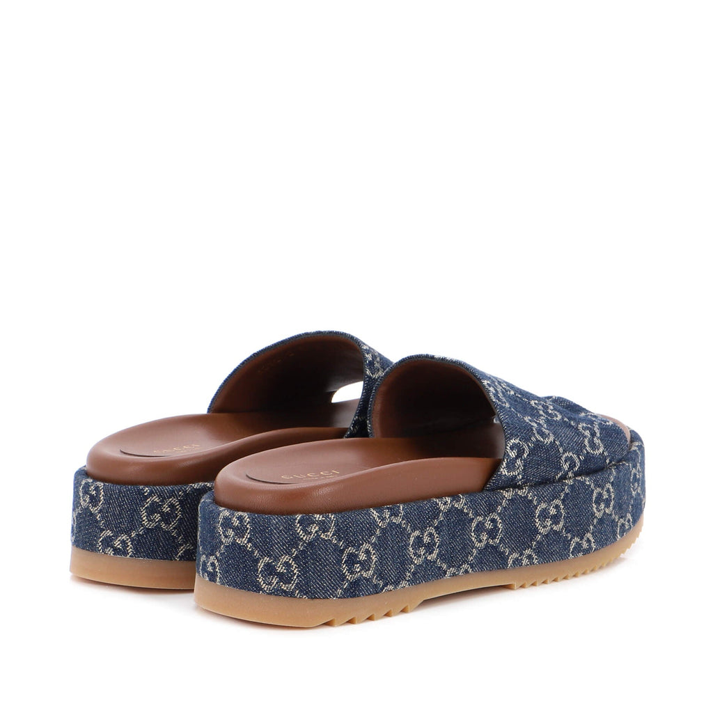 Women's Angelina Platform Slide Sandals GG Denim