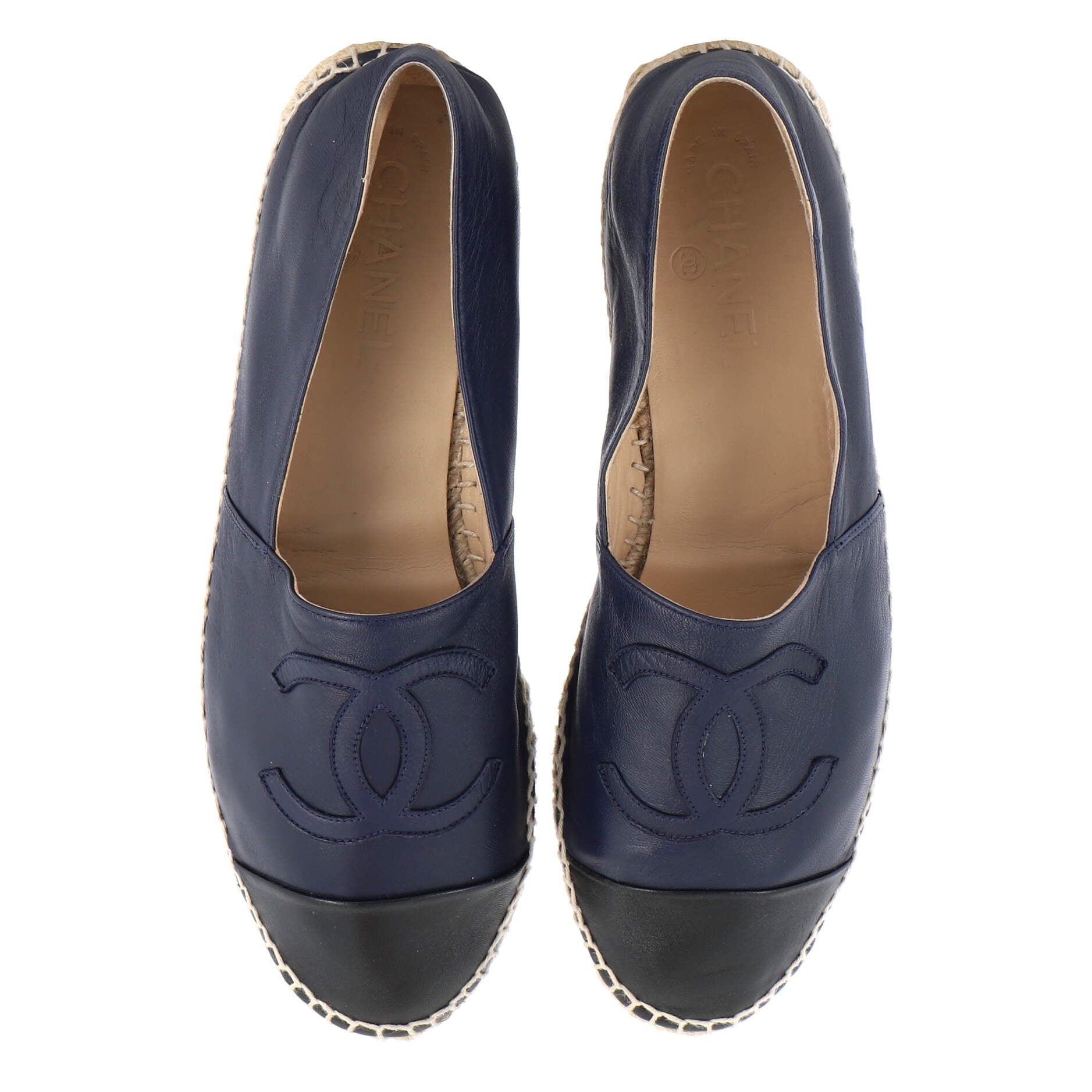 Women's CC Cap Toe Espadrilles Leather