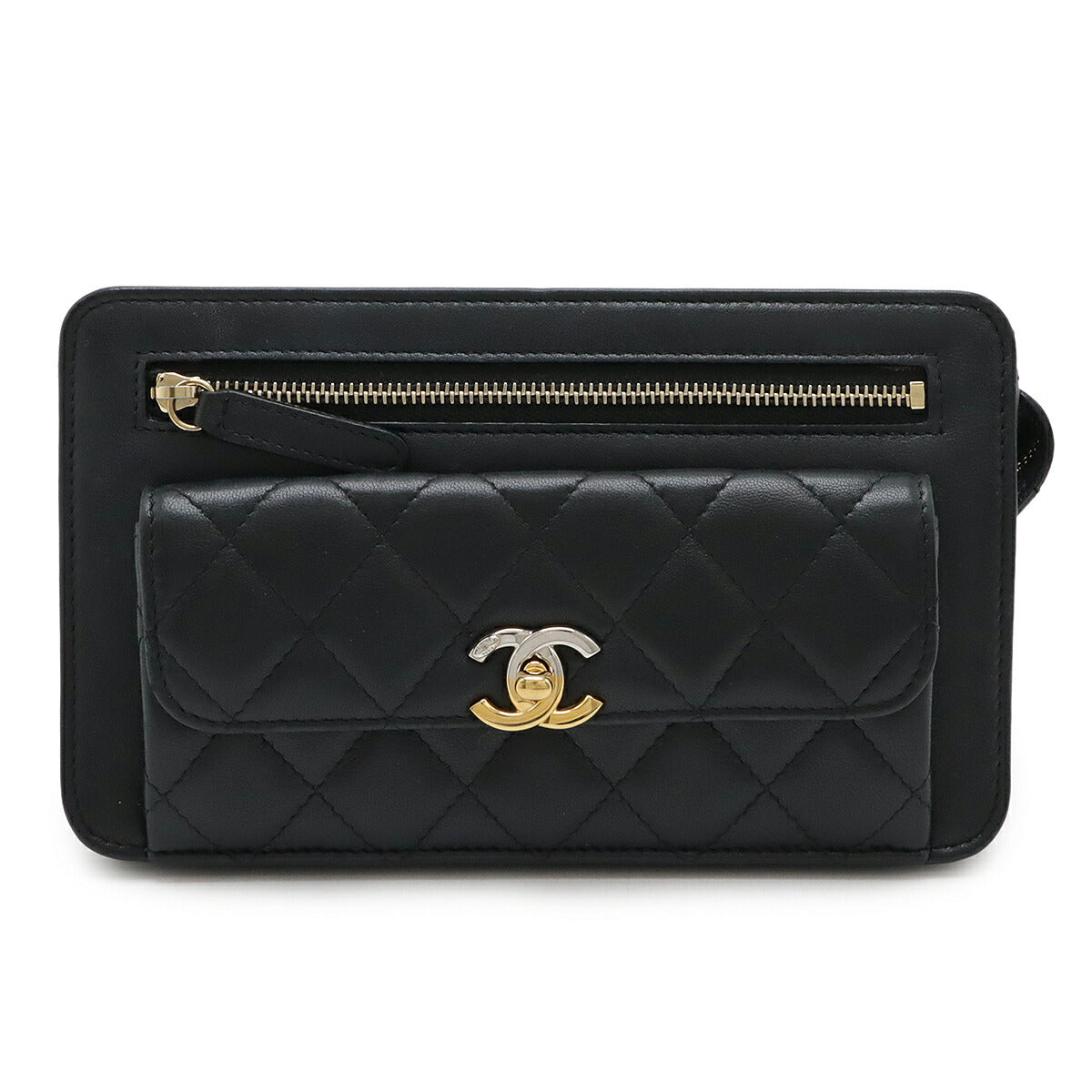 Chanel Matelasse Lambskin Clutch Bag
