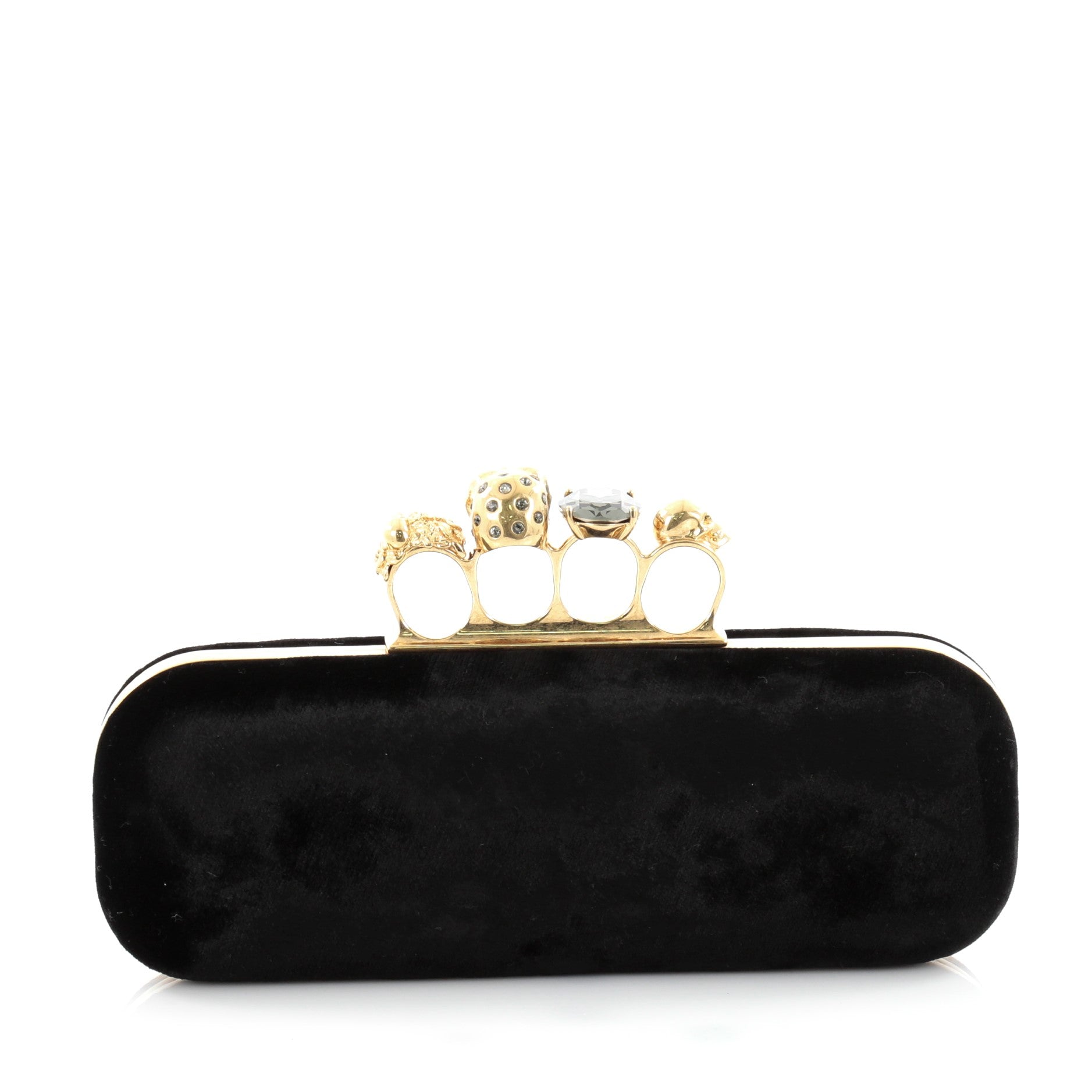 Knuckle Box Clutch Velvet Long