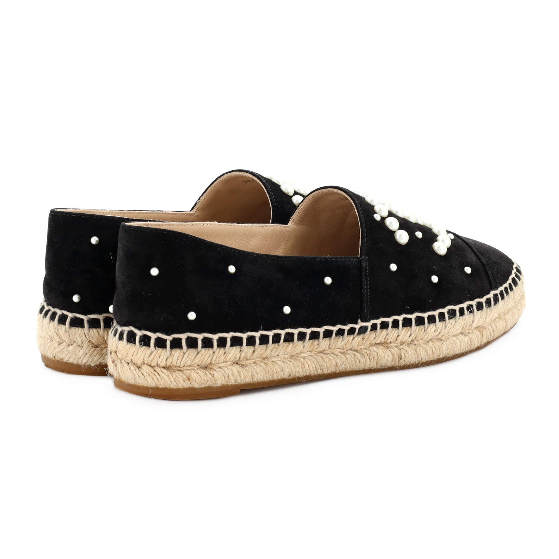 Women's CC Cap Toe Espadrilles Embellished Suede