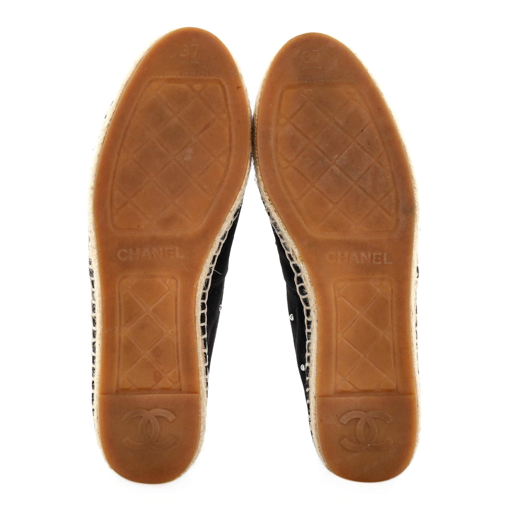 Women's CC Cap Toe Espadrilles Embellished Suede