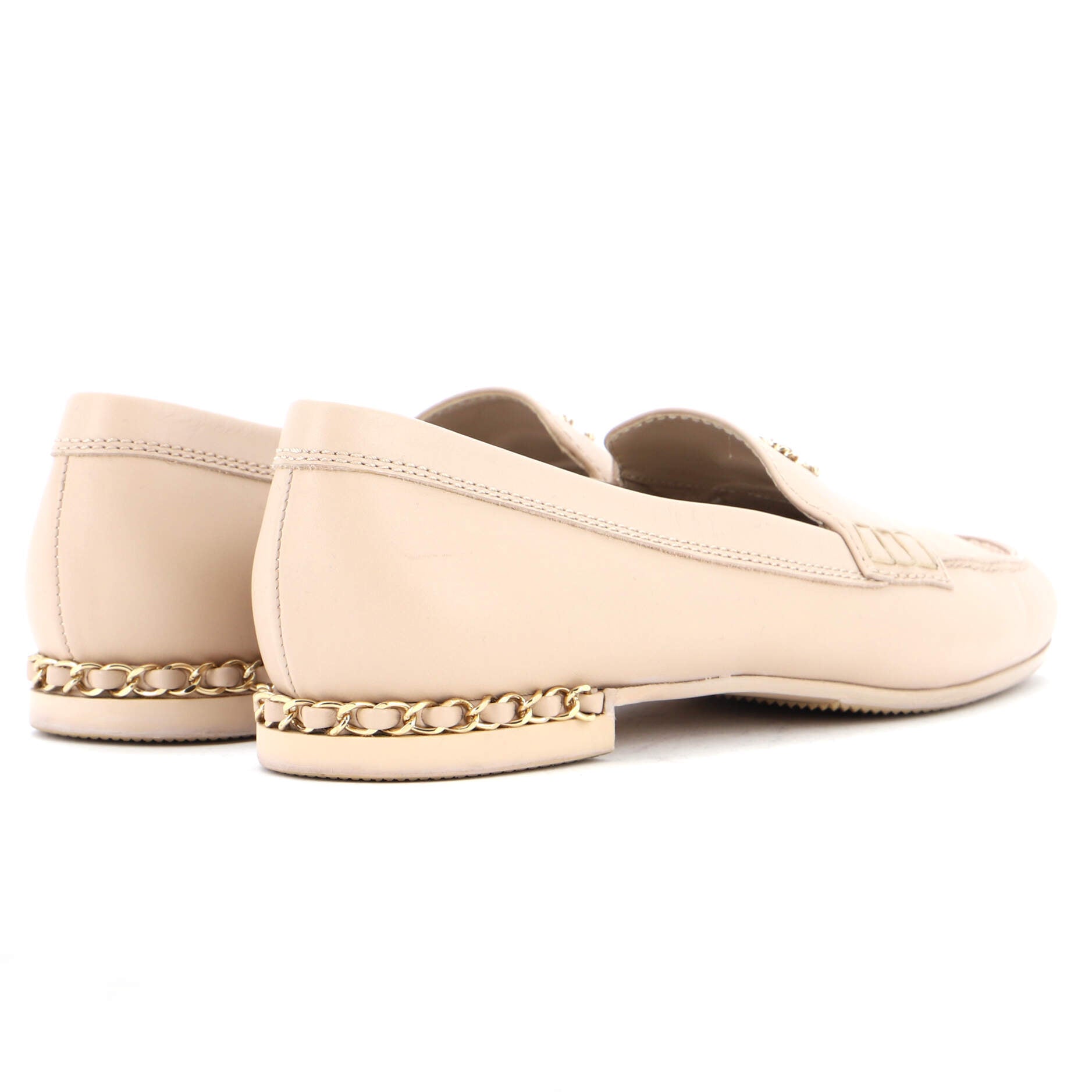 Women's CC Chain Mocassin Loafers Leather
