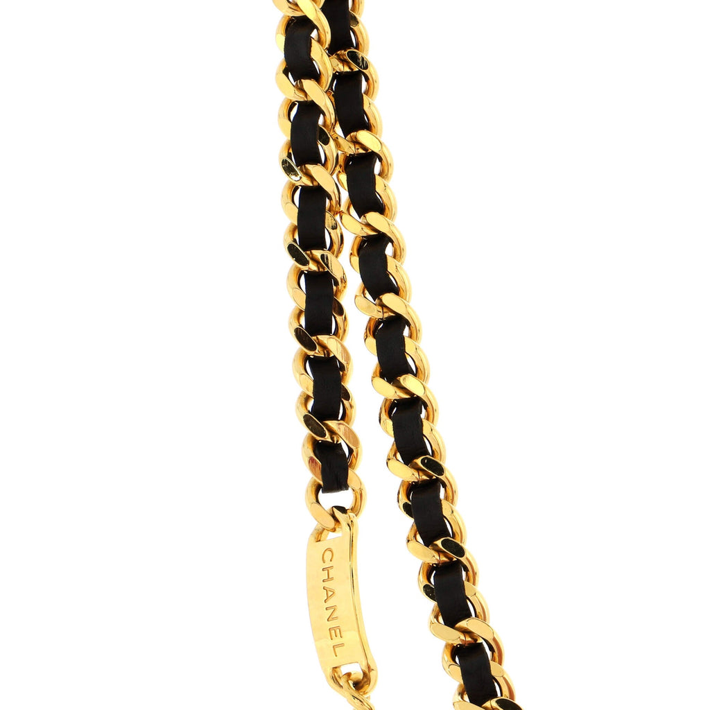 Vintage Medallion Chain Belt Metal and Leather 80