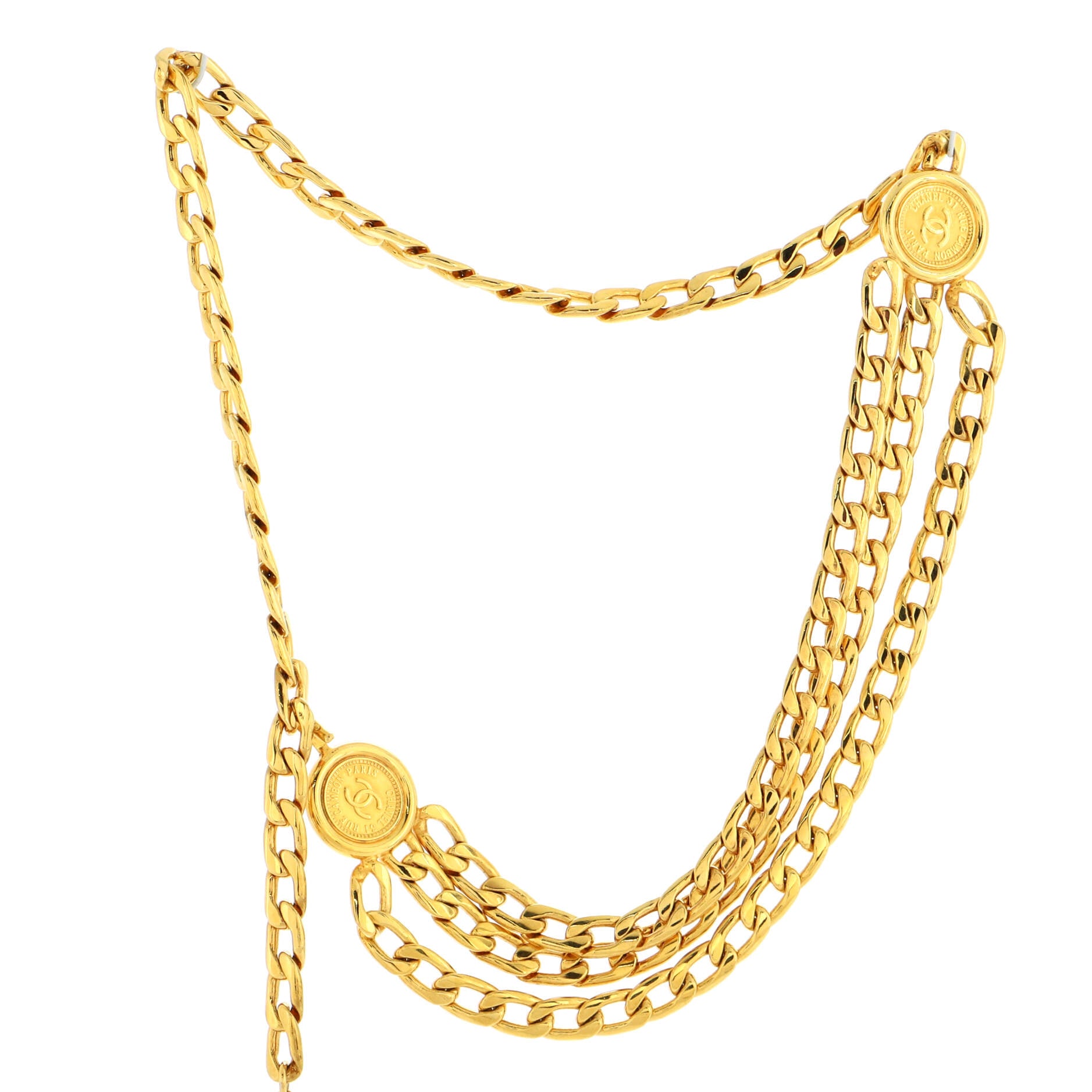 Vintage Multi-Chain Medallion Belt Metal 80