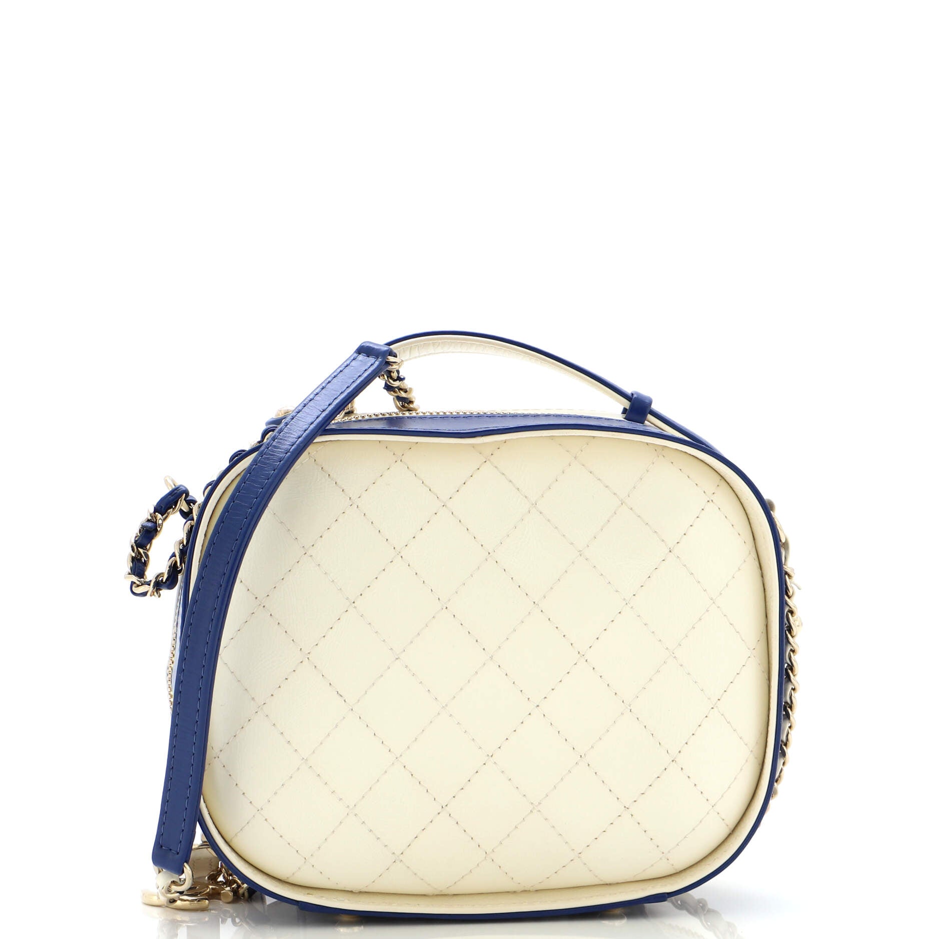 Vanity Case Bag Quilted Crumpled Calfskin Small