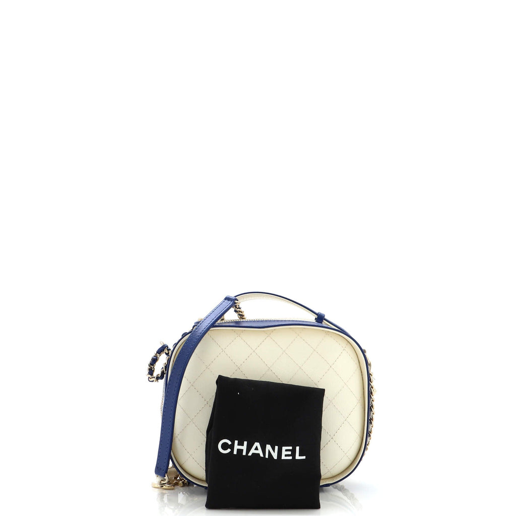 Vanity Case Bag Quilted Crumpled Calfskin Small