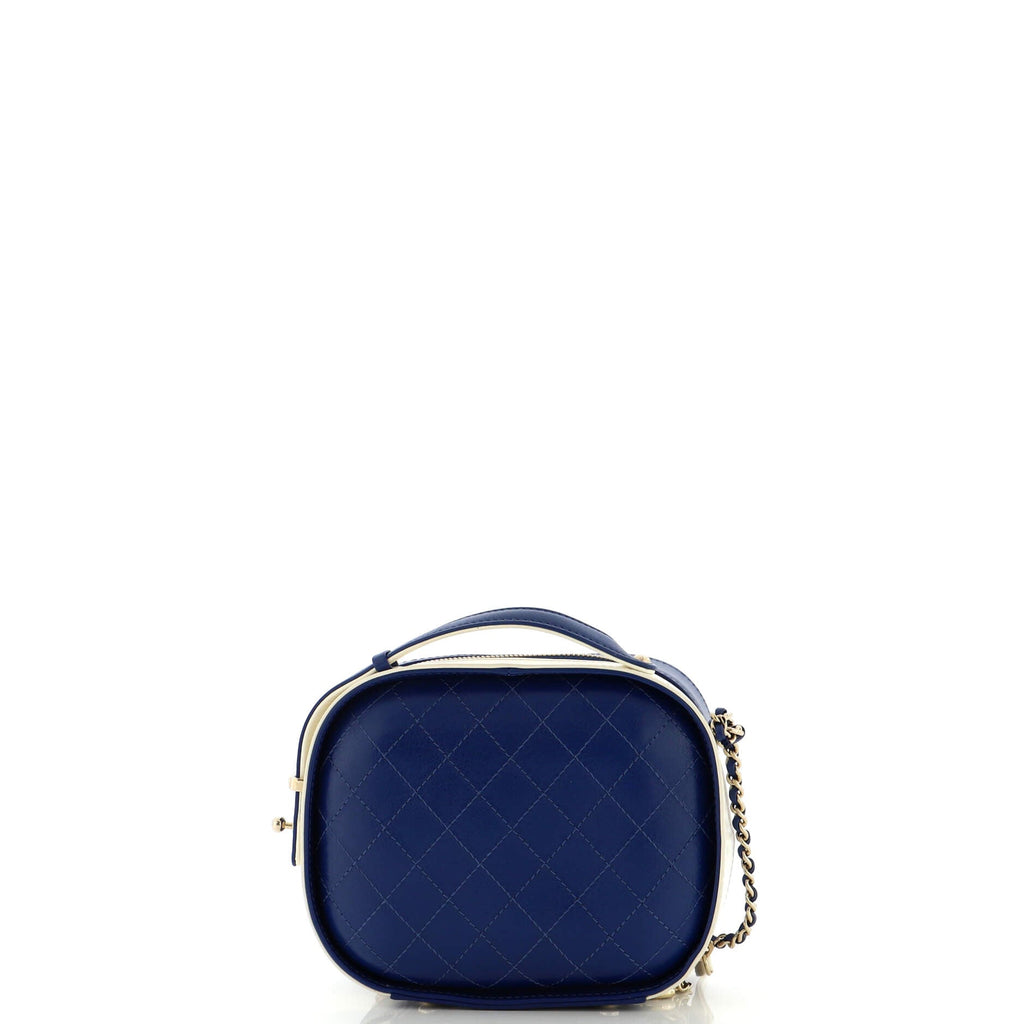 Vanity Case Bag Quilted Crumpled Calfskin Small