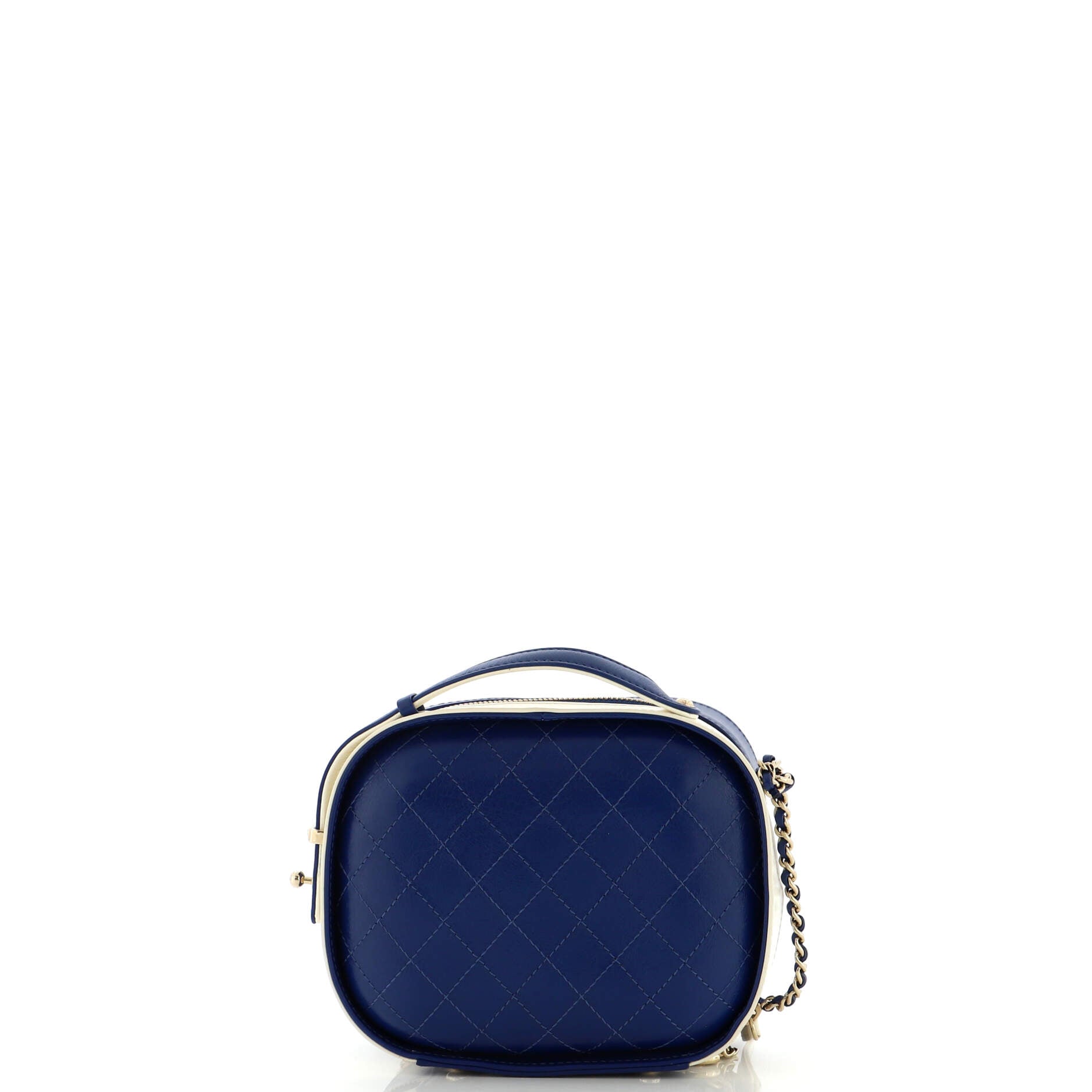 Vanity Case Bag Quilted Crumpled Calfskin Small