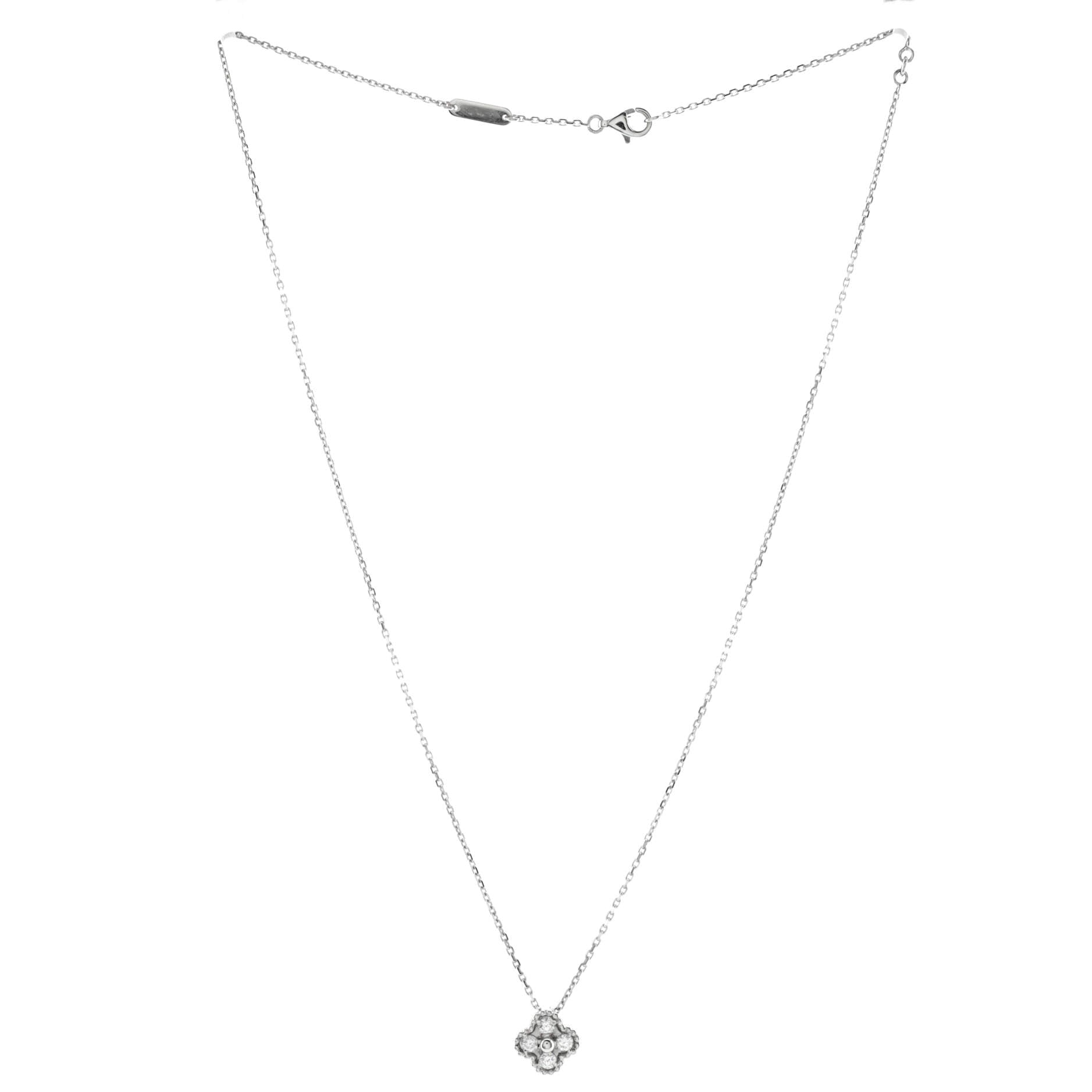 Arno Alhambra Pendant Necklace 18K White Gold and Diamonds