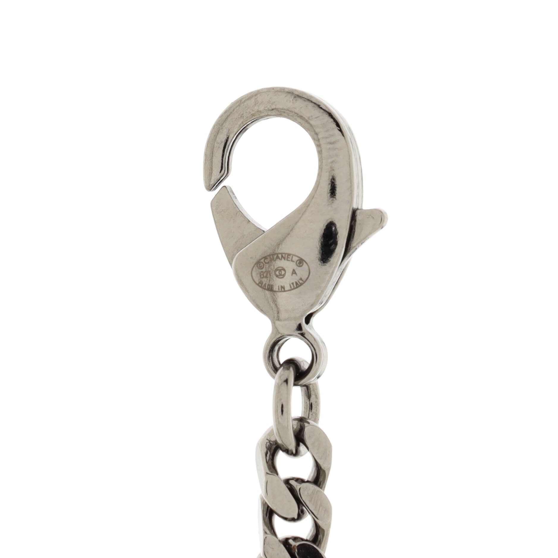 CC Station Chain Choker Necklace Ruthenium and Crystals