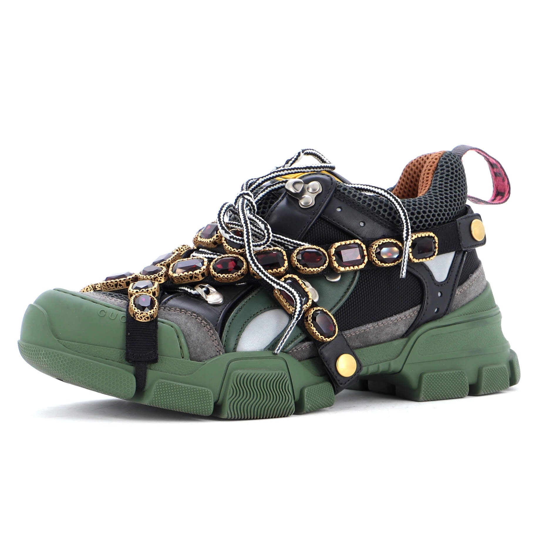 Flashtrek Sneakers Fabric and Leather with Crystals