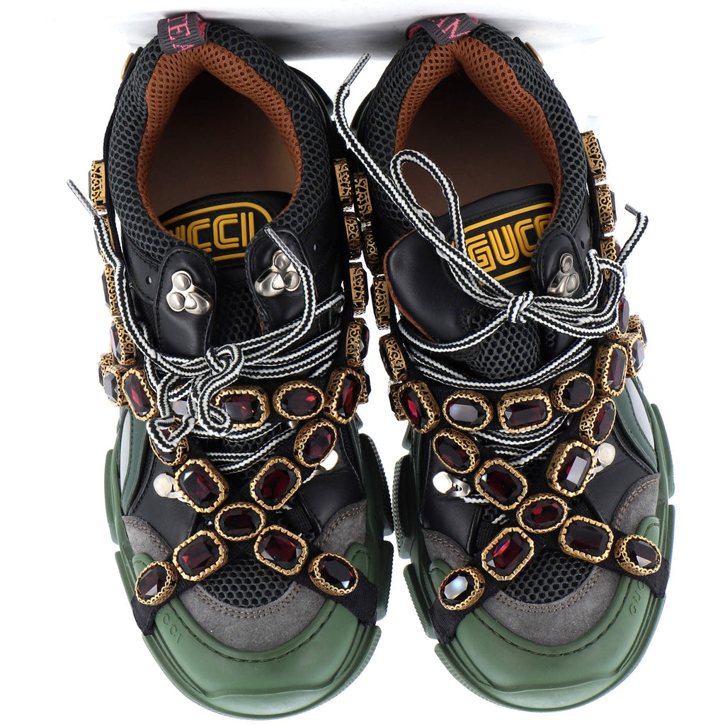 Flashtrek Sneakers Fabric and Leather with Crystals