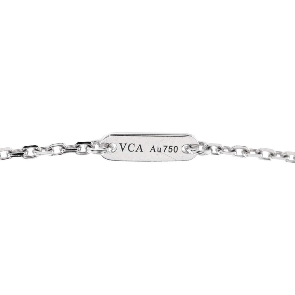 Sweet Alhambra Pendant Necklace 18K White Gold with Diamonds