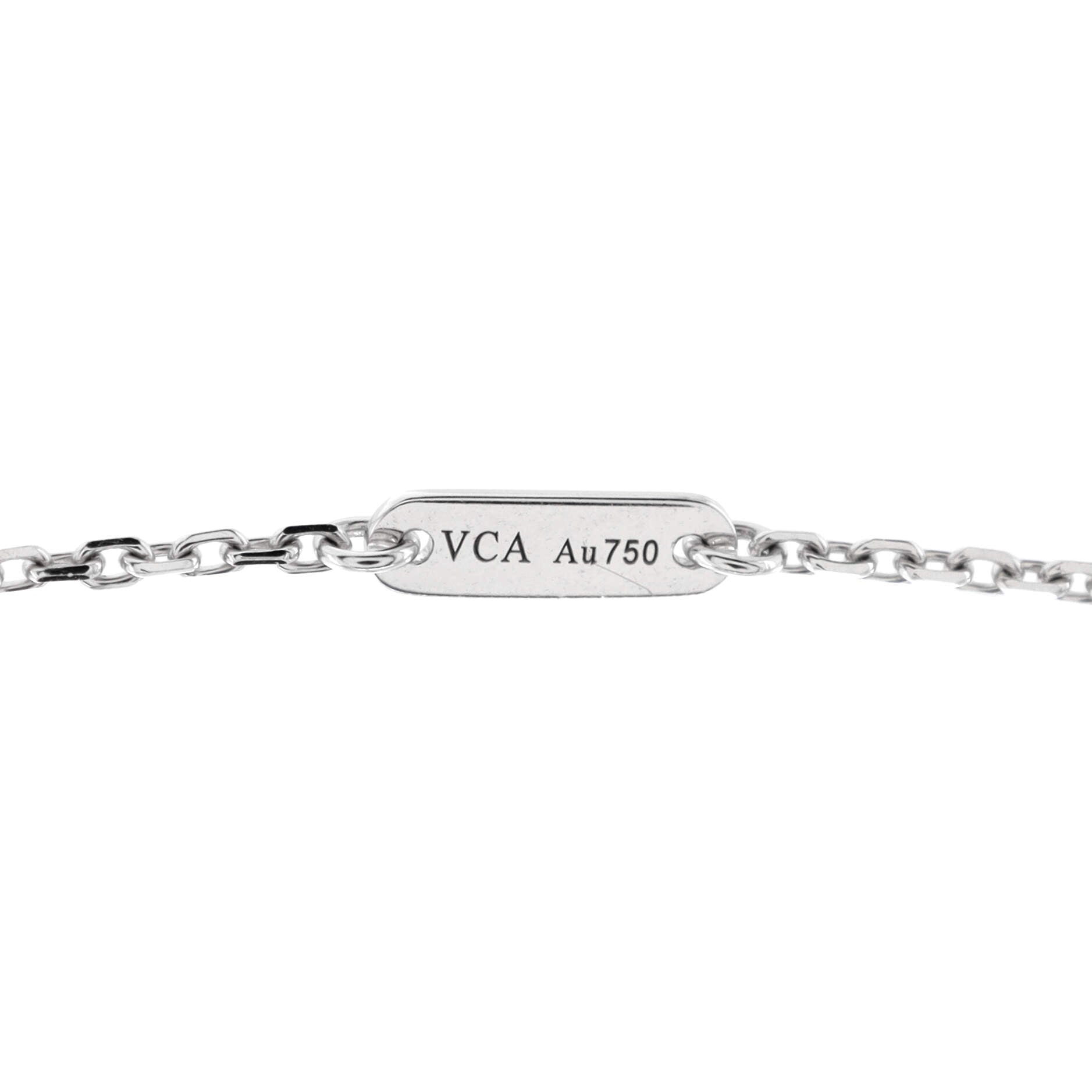 Sweet Alhambra Pendant Necklace 18K White Gold with Diamonds